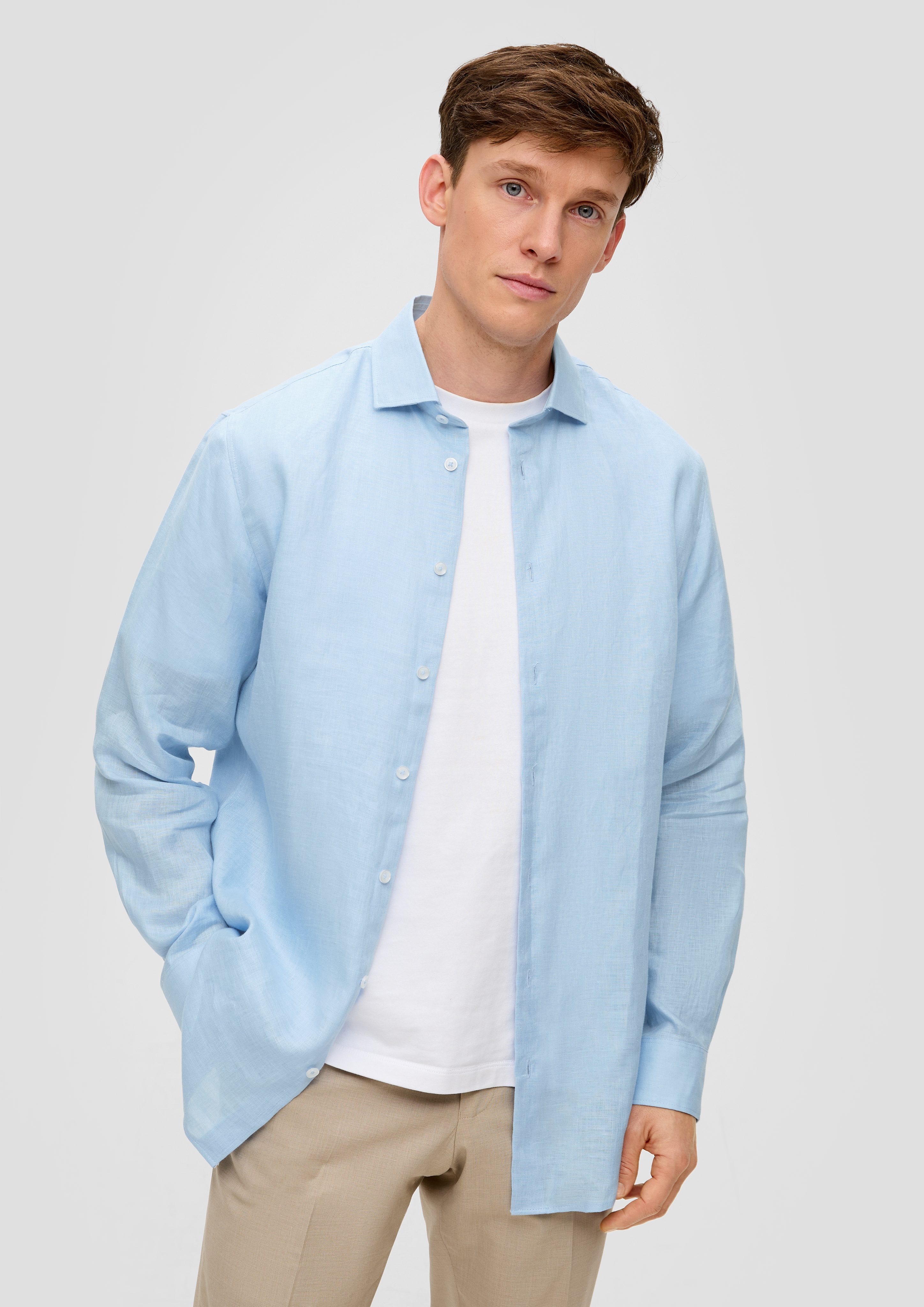 s.Oliver BLACK LABEL Langarmhemd Glänzendes Tailored günstig online kaufen