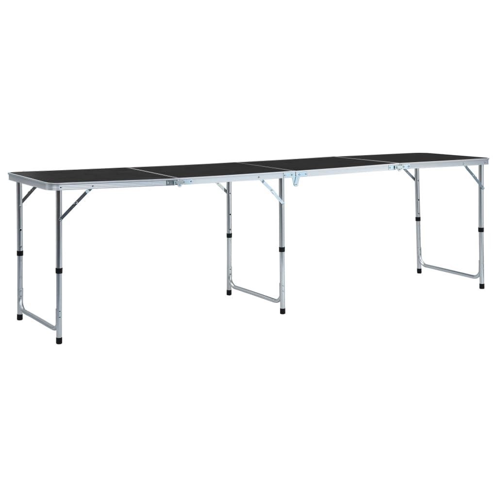 Campingstuhl Klappbarer Campingtisch Grau Aluminium 240 x 60 cm