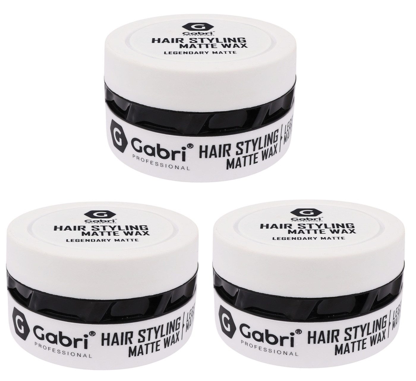 Gabri Professional Haarwachs Gabri Pro - Hair Styling Matte Wax Legendary Matte 3 x 150ml, Haarstyling