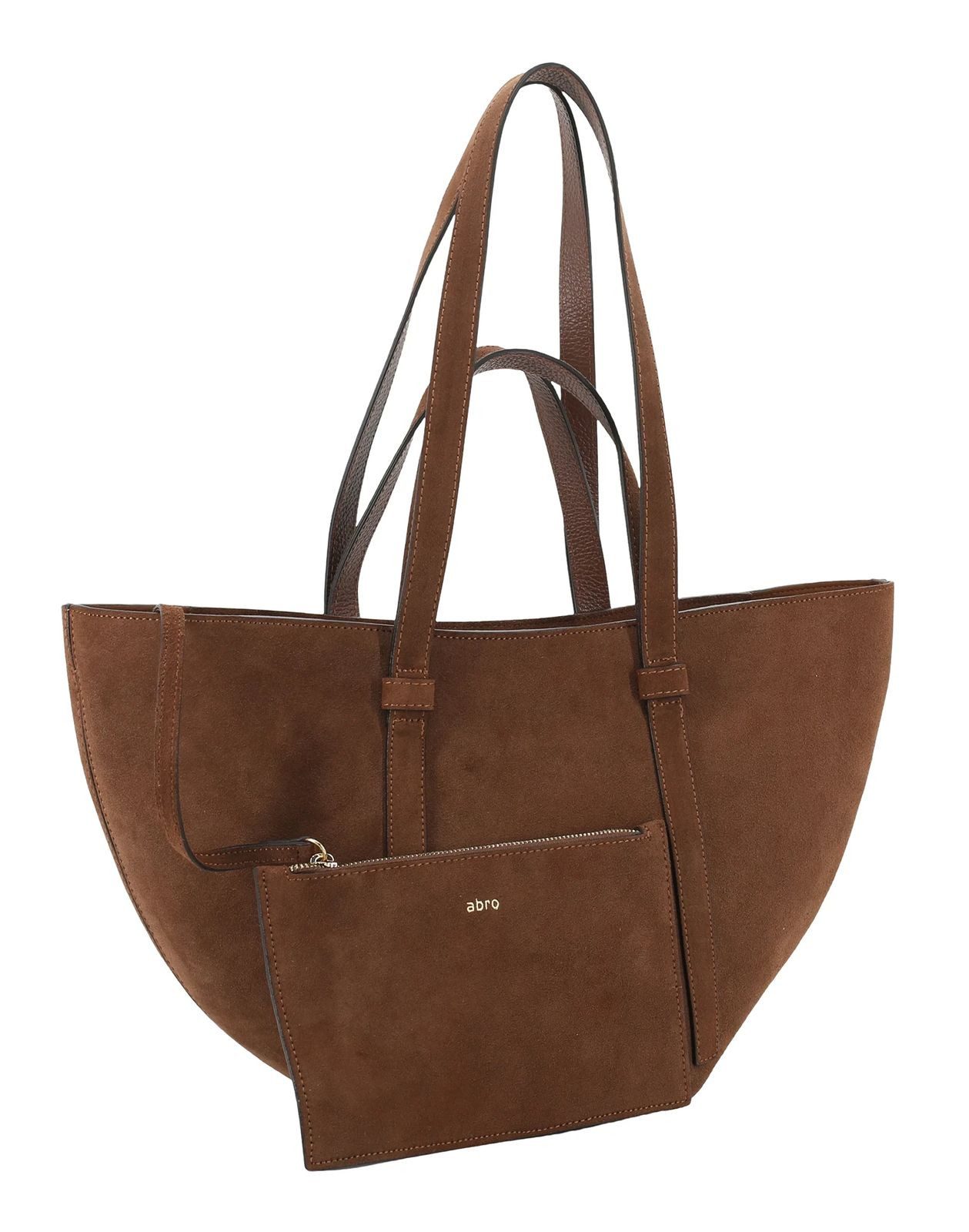 Abro Schultertasche Shopper Cosmo (Set, 2-tlg), aus echtem Rindsleder