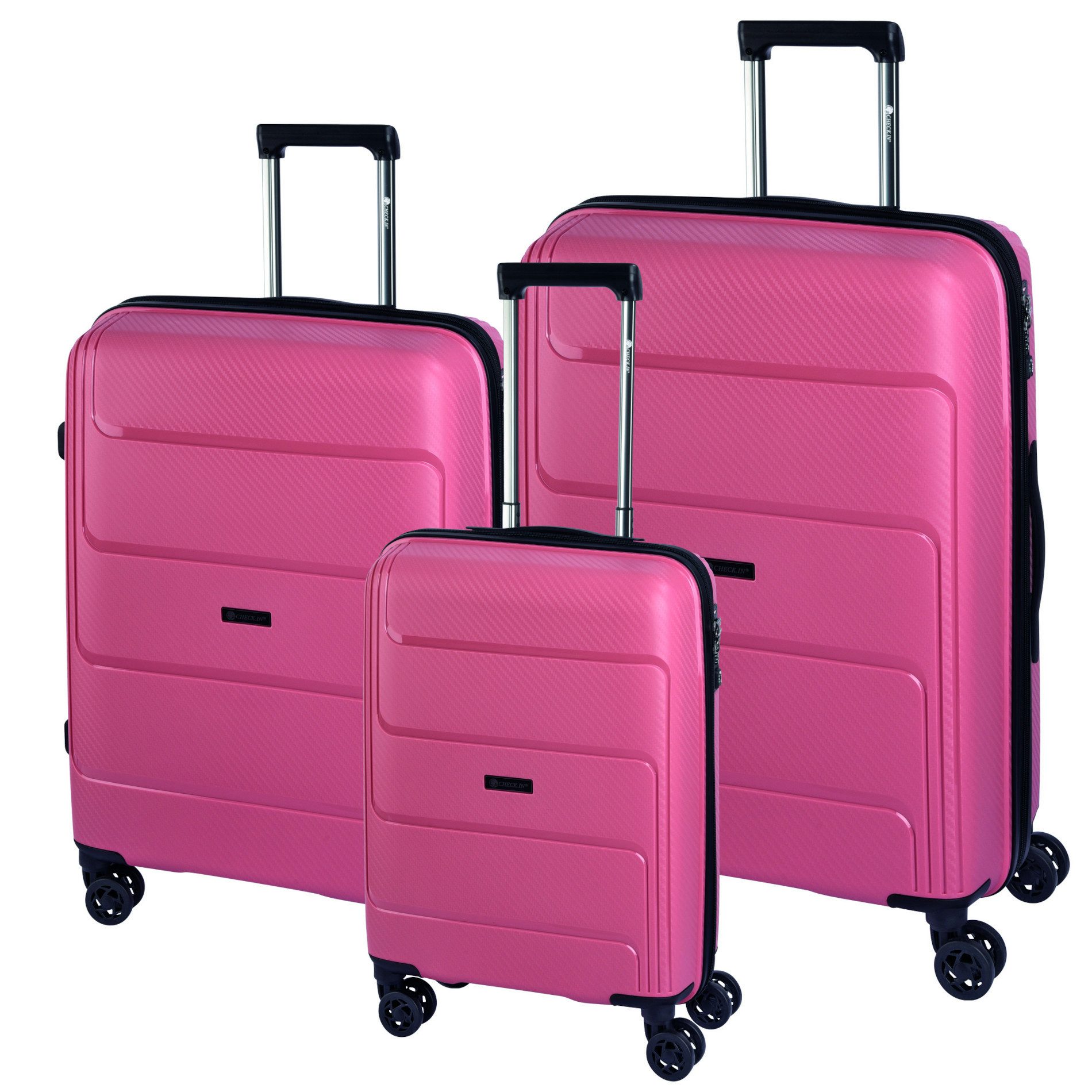 CHECK.IN® Kofferset Check.IN 3-tlg. Kofferset ST. LOUIS mit 4 Rollen - altrosa