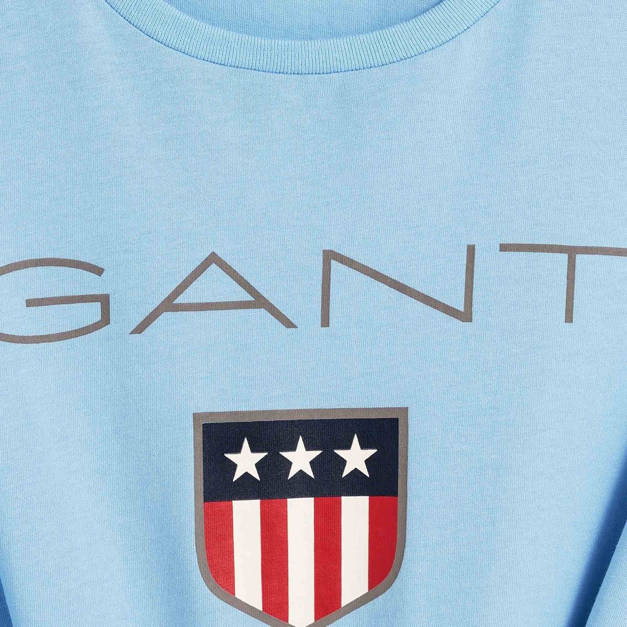 Gant T-Shirt Jungen - Logo, Boys SHIELD Blue) T-Shirt Teen Blau (Capri Kurzarm