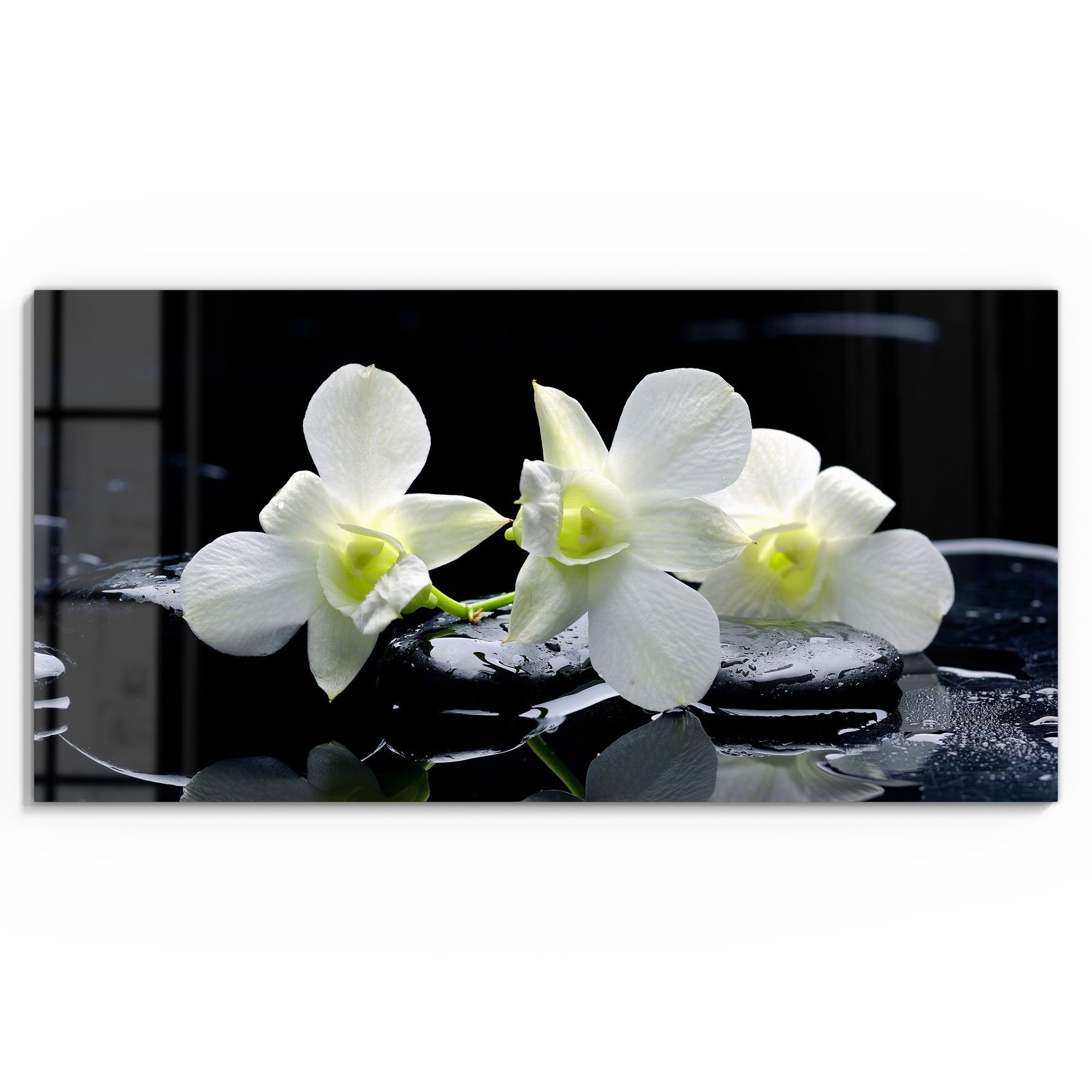 DEQORI Glasbild 'Orchidee mit Zen-Steinen', 'Orchidee günstig online kaufen