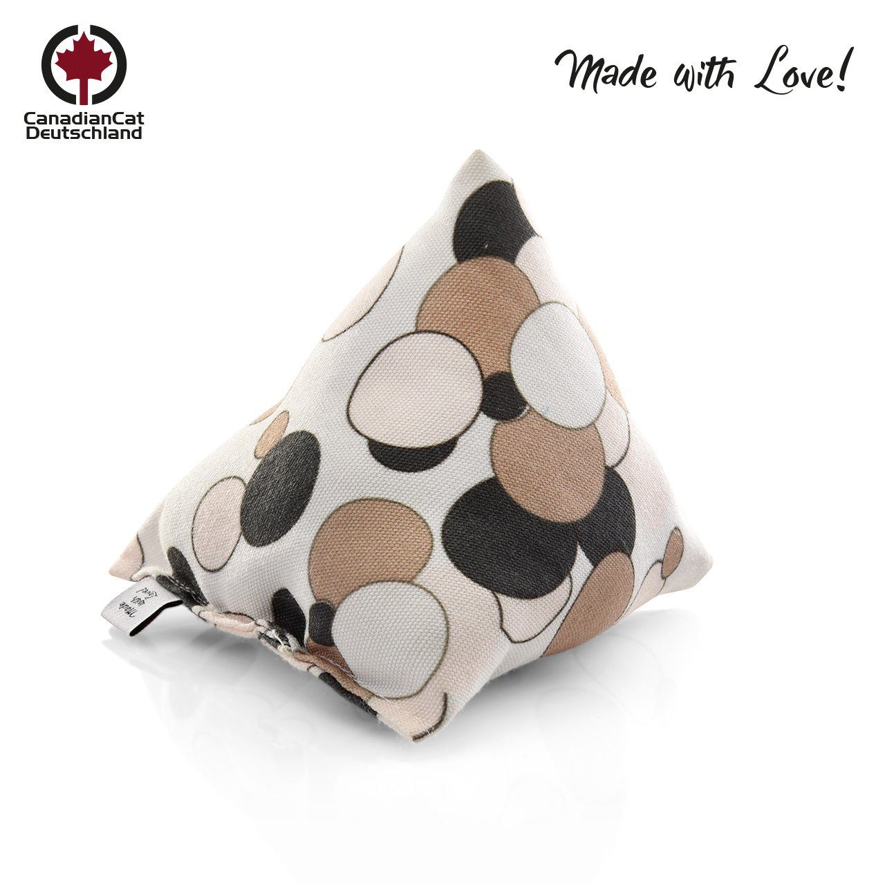 Canadian Cat Company Tierkissen Schmuse-Pyramide XL "Kreise" mit Baldrian, Schmusekissen mit Baldrian zum nachfüllen
