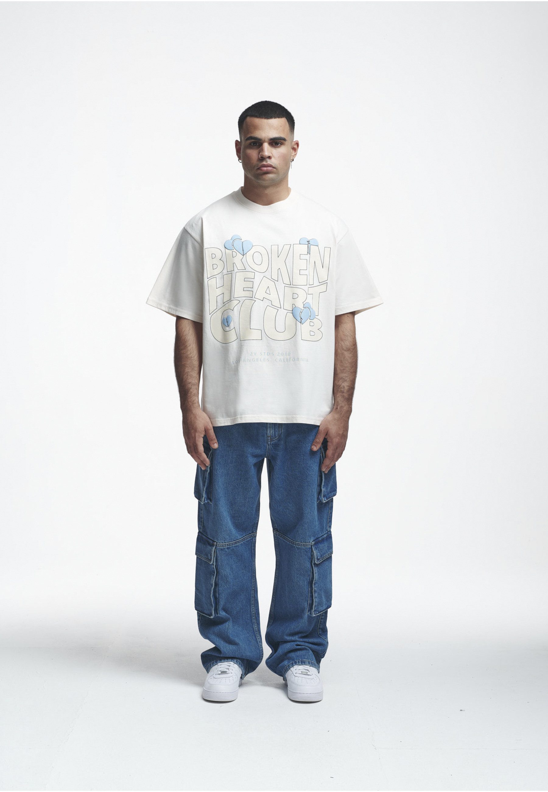 2Y Studios T-Shirt 2Y Studios Herren 2Y Broken Heart Club Oversize Tee (1-tlg)