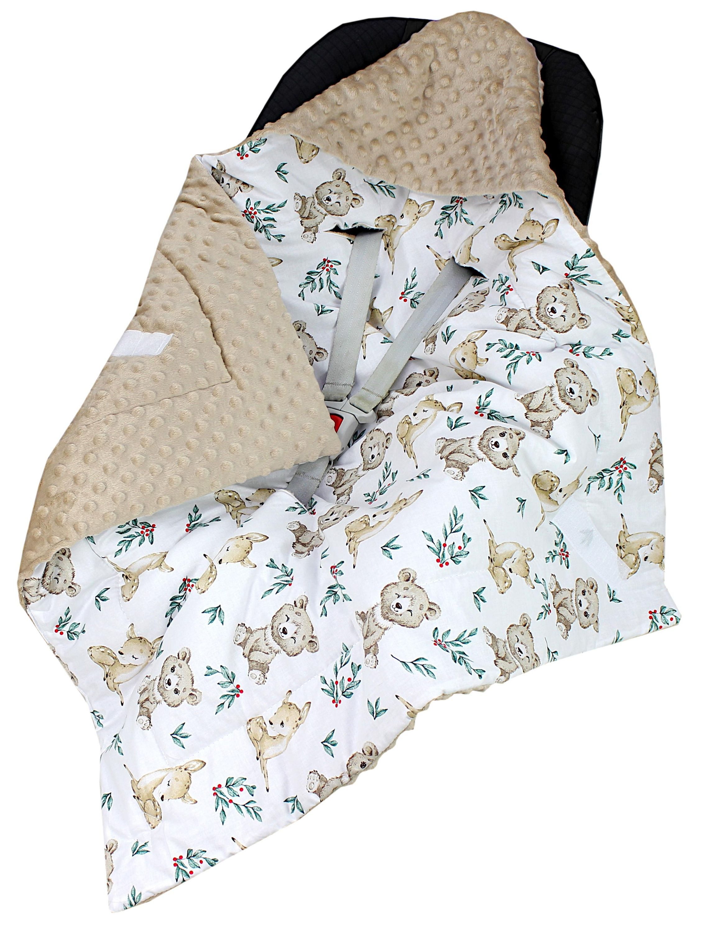 Einschlagdecke Baby Winter Einschlagdecke für Babyschale Wattiert Minky