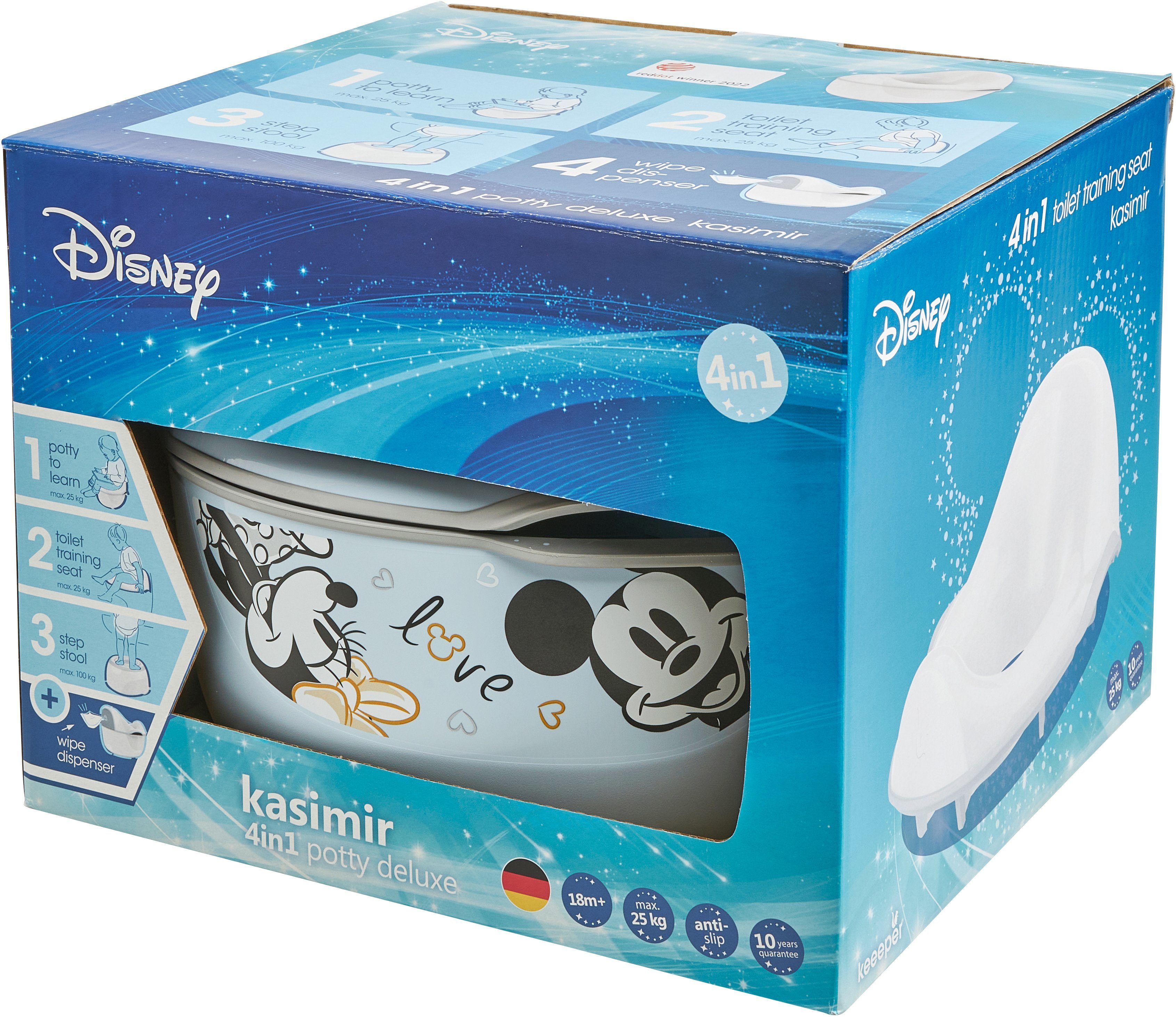 keeeper Toilettentrainer kasimir in weltweit FSC® Made blue, 4in1, babytopf cloudy Wald Blau deluxe - schützt mickey Europe, 