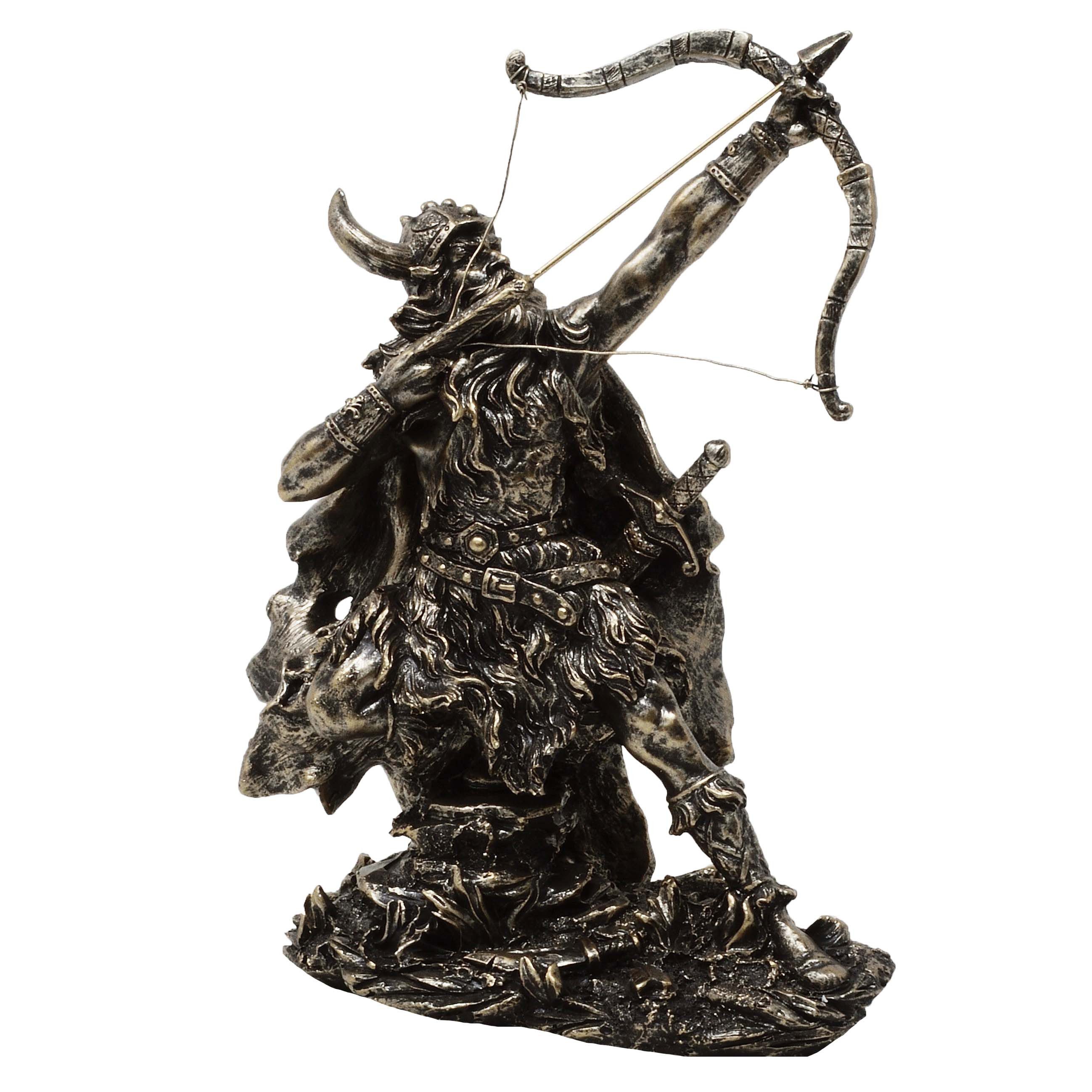 Dekofigur Wikingerfigur mit Pfeil und Bogen Figur Wikinger Viking