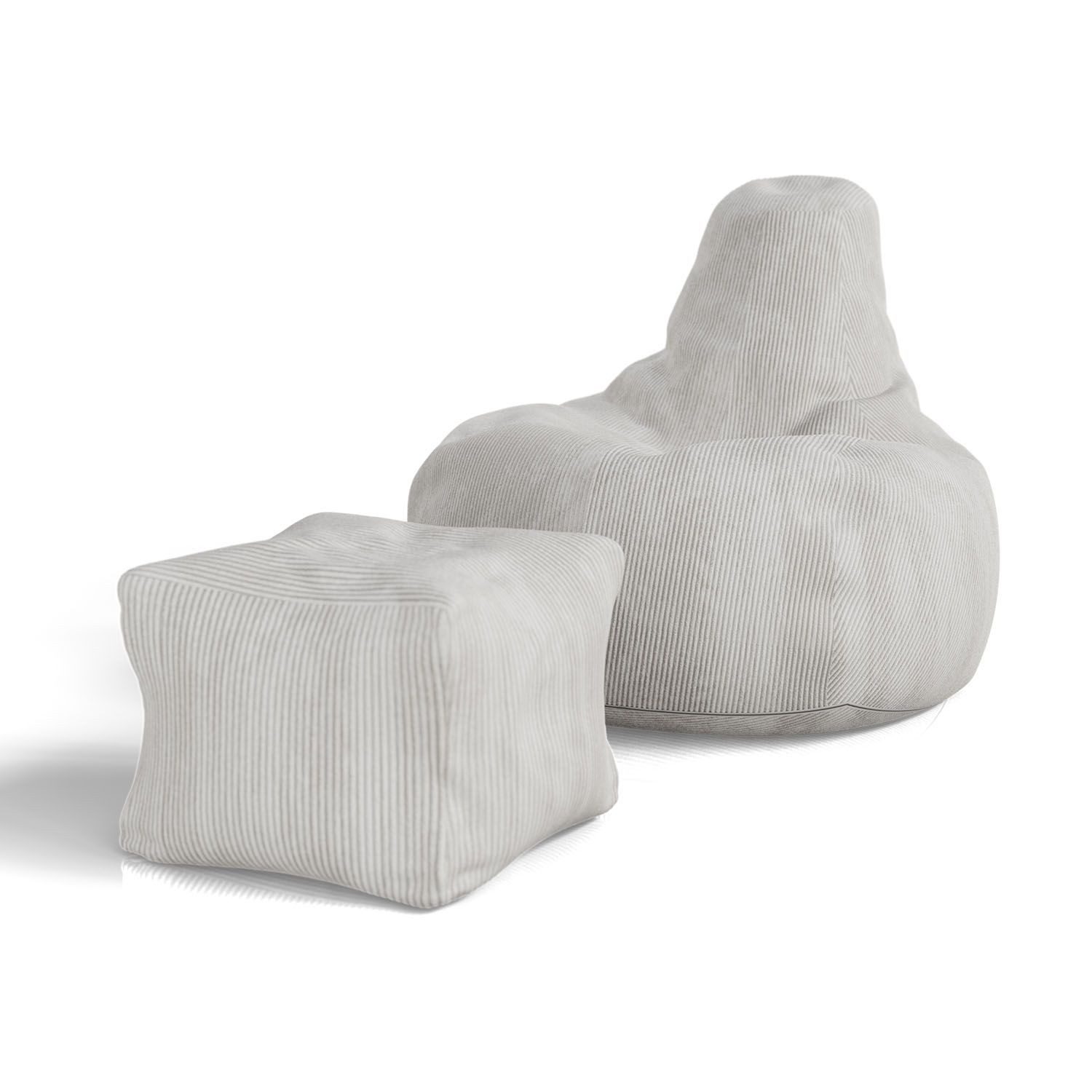 Juskys Sitzsack Chillex (2 St), L, mit Hocker, Cord, Memory-Schaum, Gaming günstig online kaufen