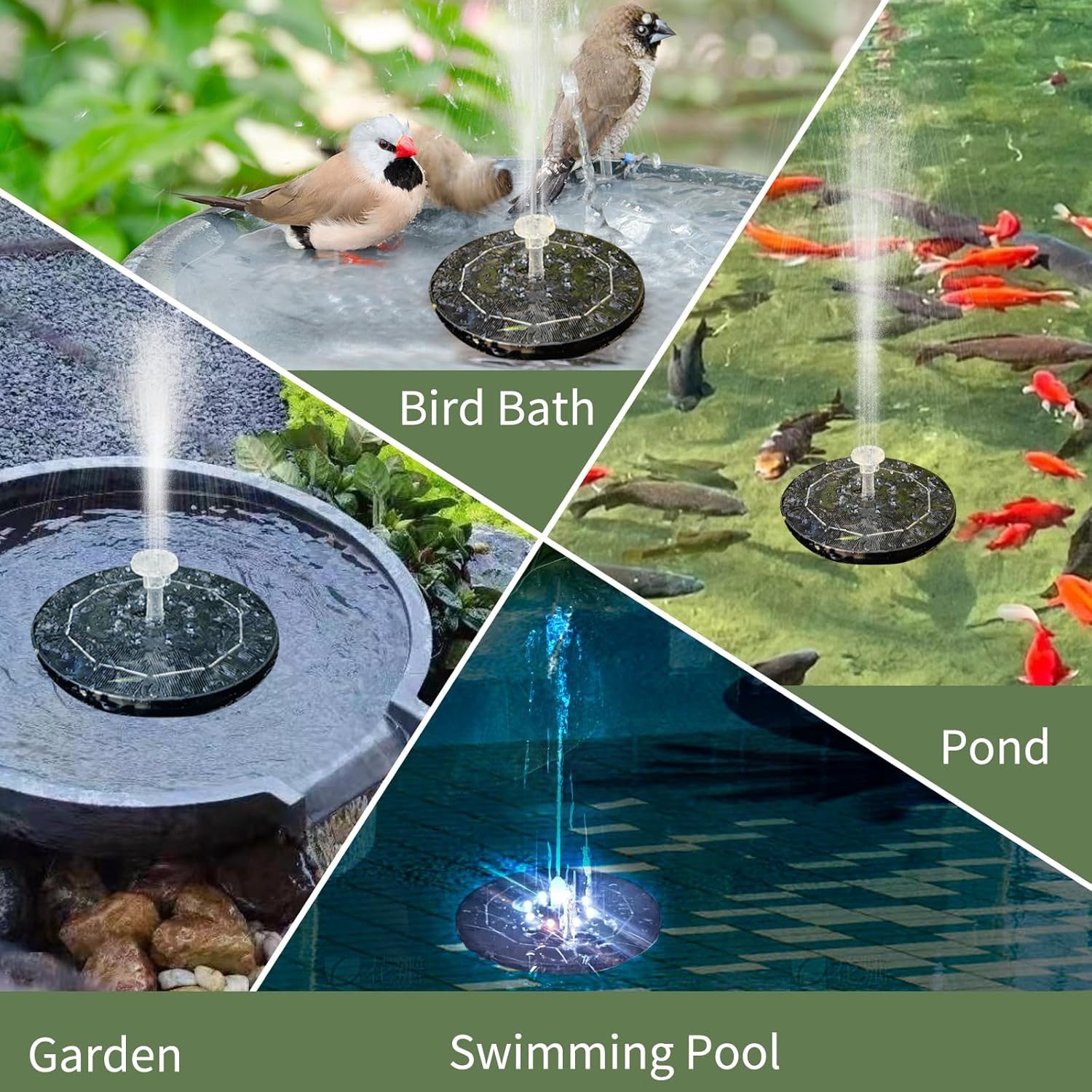 BlingBin Gartenbrunnen 3W Solar Solarbrunnen mit günstig online kaufen