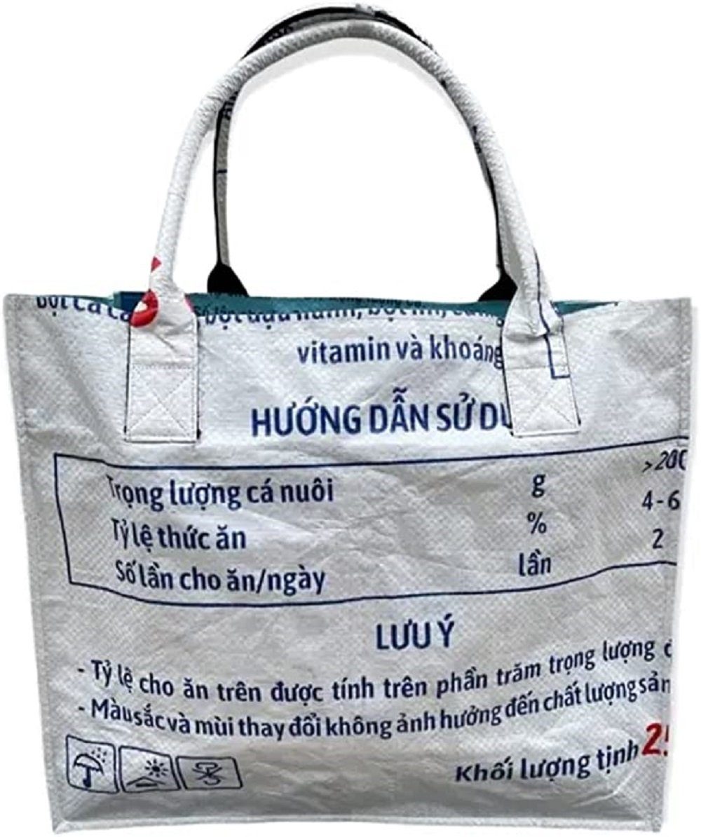 LK Trend Einkaufstasche aus Statement auf Einkaufstasche Art Rudi dein Reissack Mach Sichtbar! Einkaufsshopper außergewöhnlich BEADBAGS, so Style recyceltem &