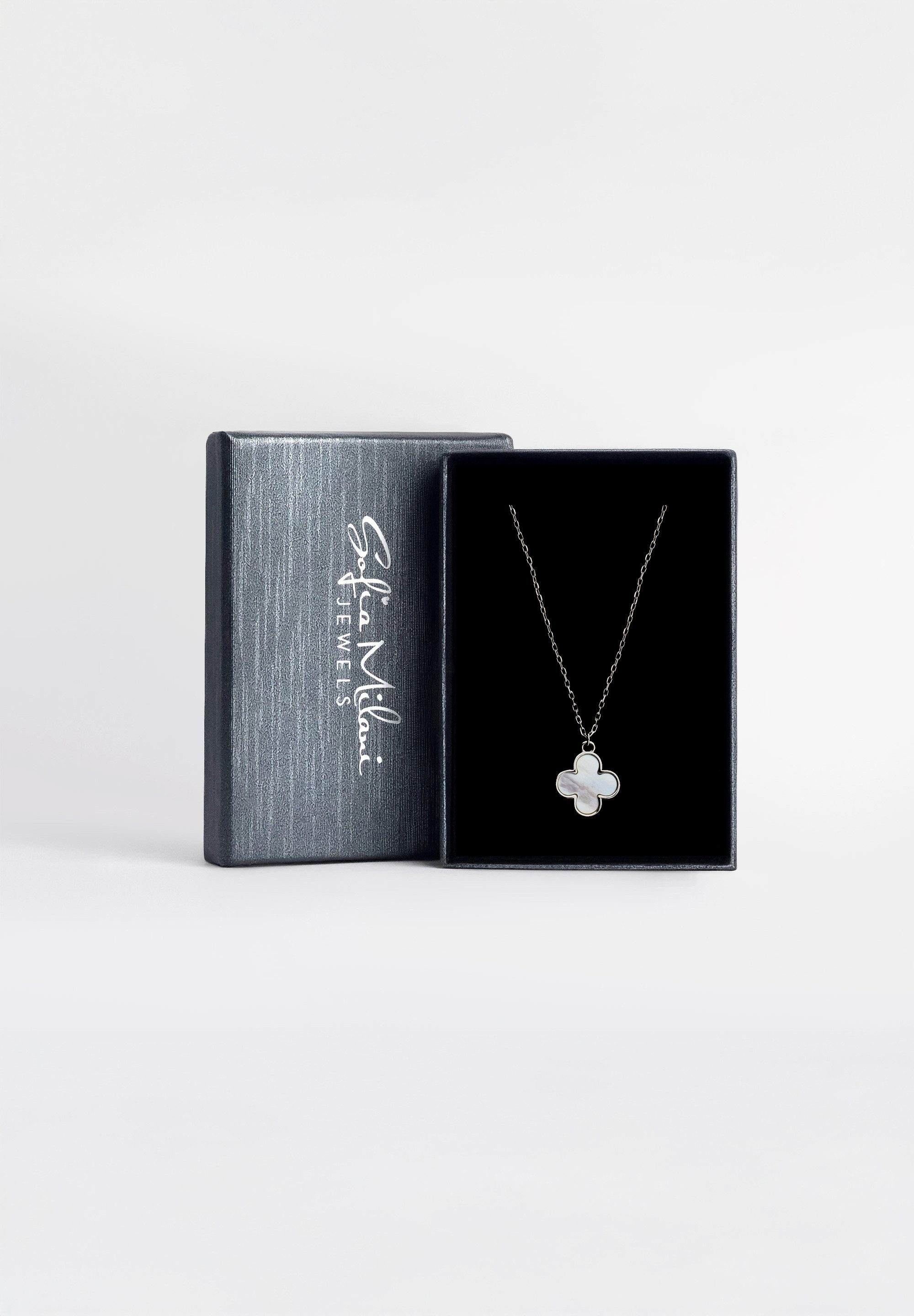 Sofia Milani Kette mit Anhänger Blume Emaille, 925 Silber Damen Schmuck - N0836