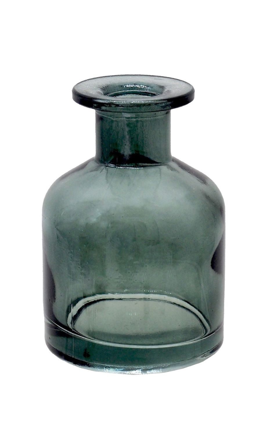 ZauberDeko Dekovase Vase Glasvase Dunkel Grün Klein Blumenvase Dekovase 6,5cm Ø und 10cm H