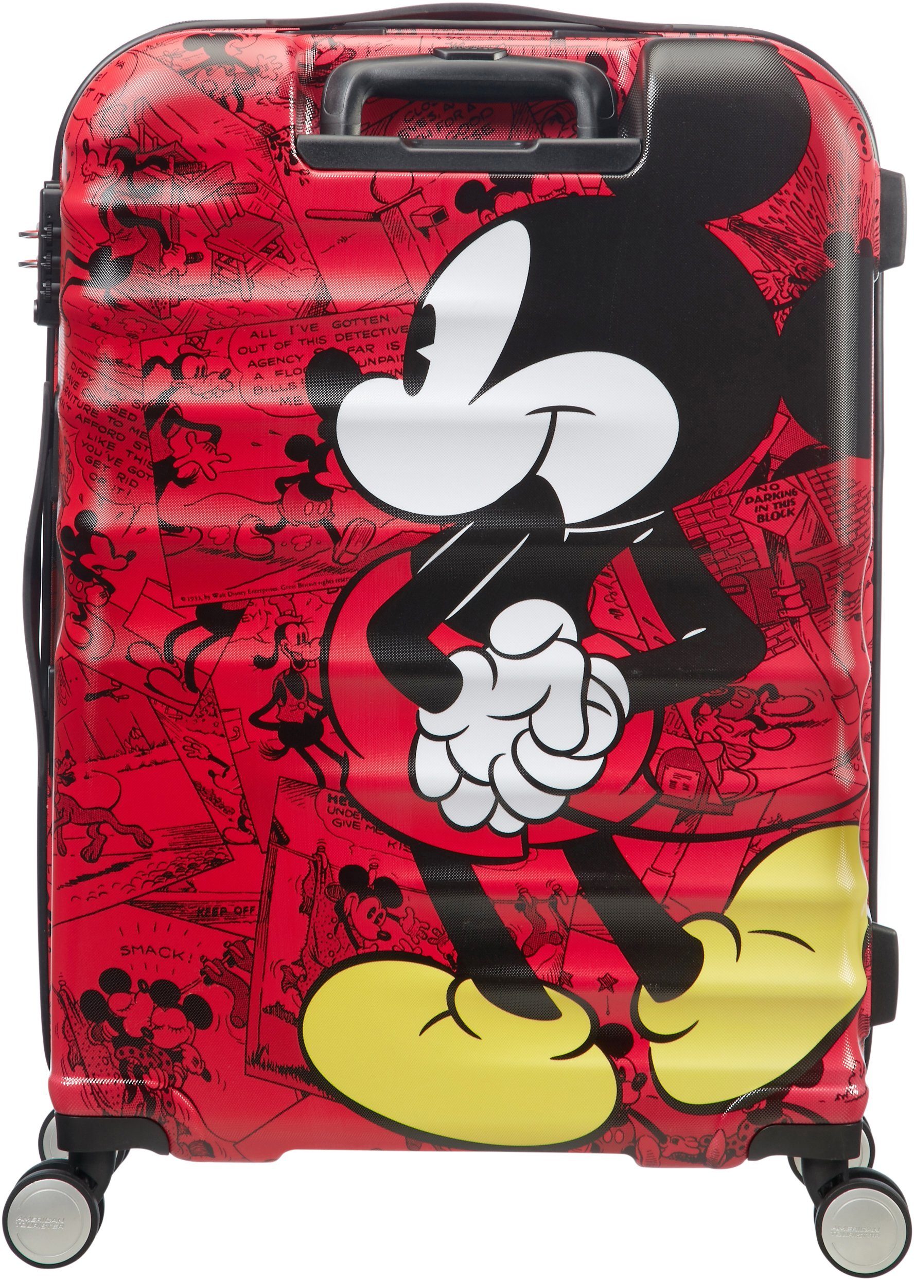 4 Disney Tourister® Mickey Comics 67 American Material Hartschalen-Trolley Red aus teilweise recyceltem Rollen, Wavebreaker, cm,