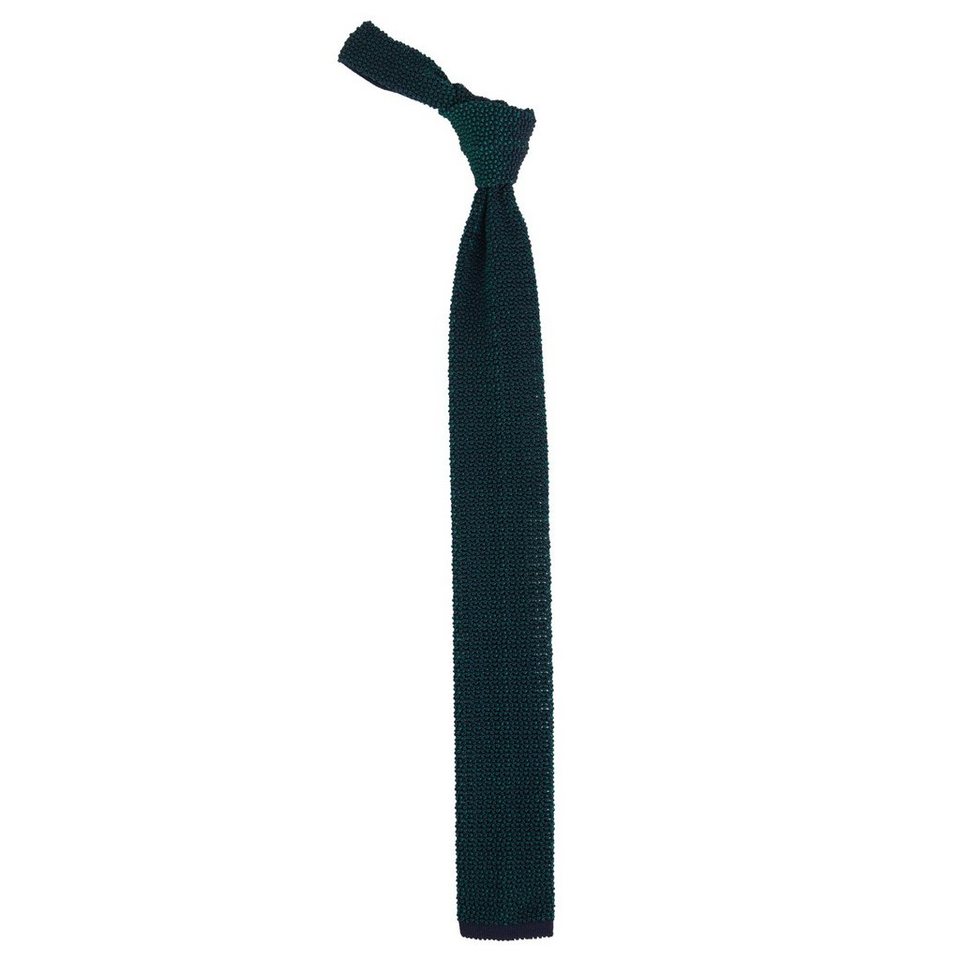 VAMENIA - Handmade in Germany Krawatte Seidenstrick-Krawatte aus grün/blauem  Seidentrikot