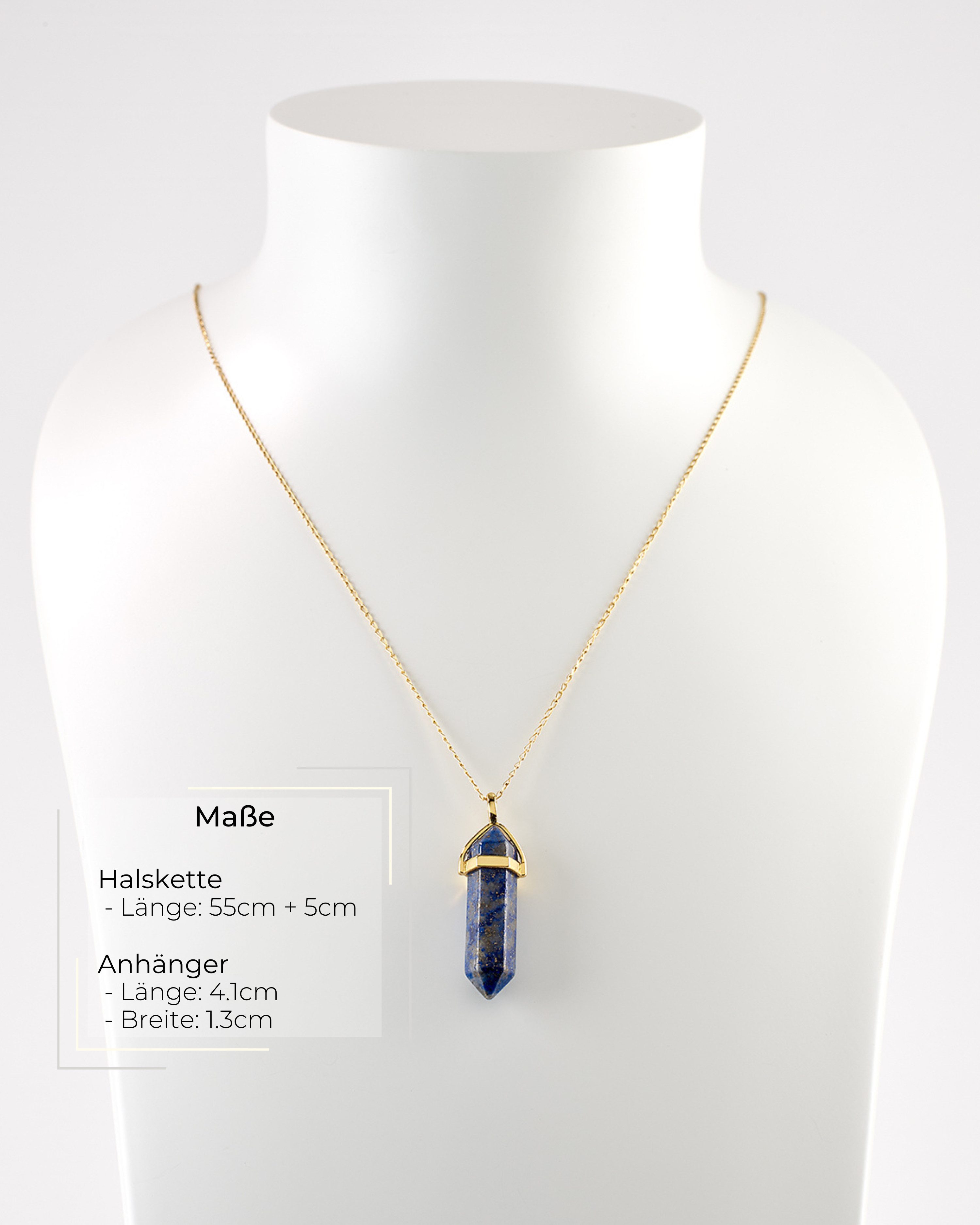 LAVISA Kette mit Anhänger Edelstein Halskette Obelisk gold Naturstein Krist günstig online kaufen