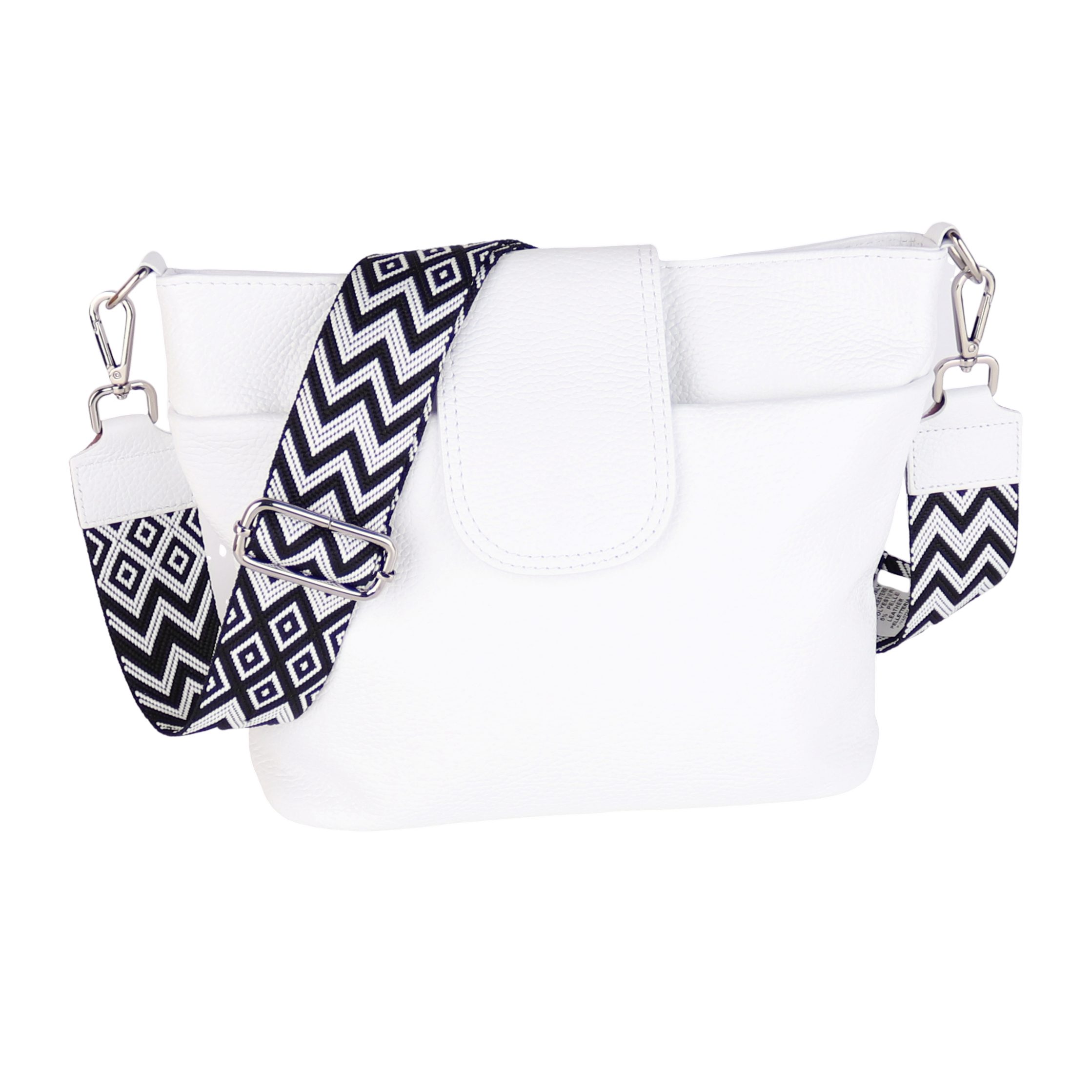 MIRROSI Umhängetasche Damen, Crossbody Bag, Echtleder Made in Italy (1 Tasche 2 Gurte), verstellbaren Schulterriemen), 30x24,50x9cm (BXHXT) viel Stauraum