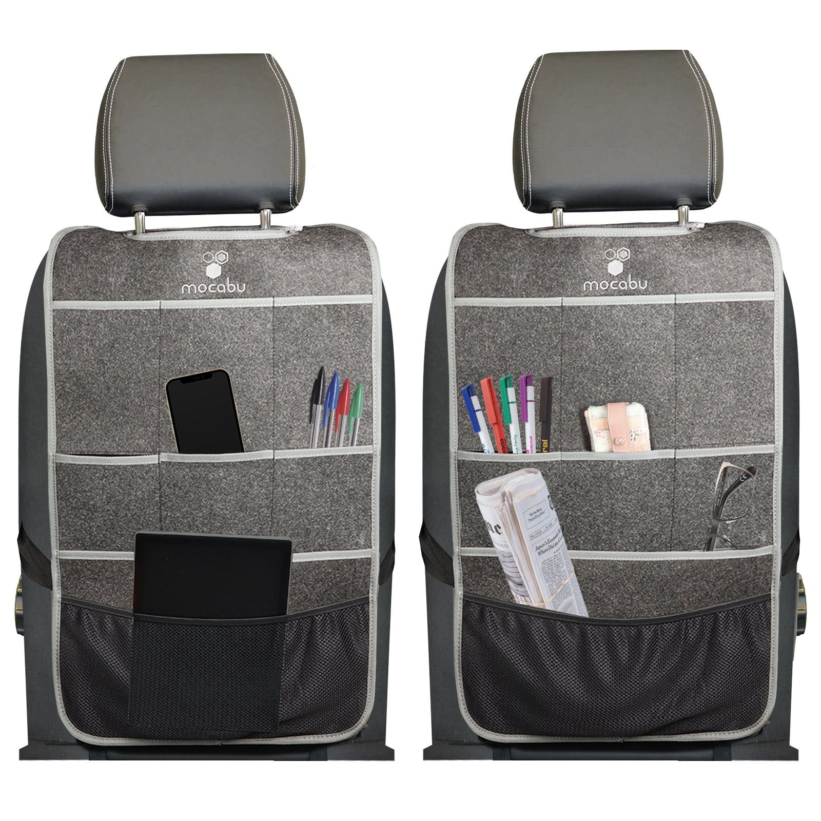 Rücksitzorganizer 2x Rücksitztasche Sitz Organizer Filz universal