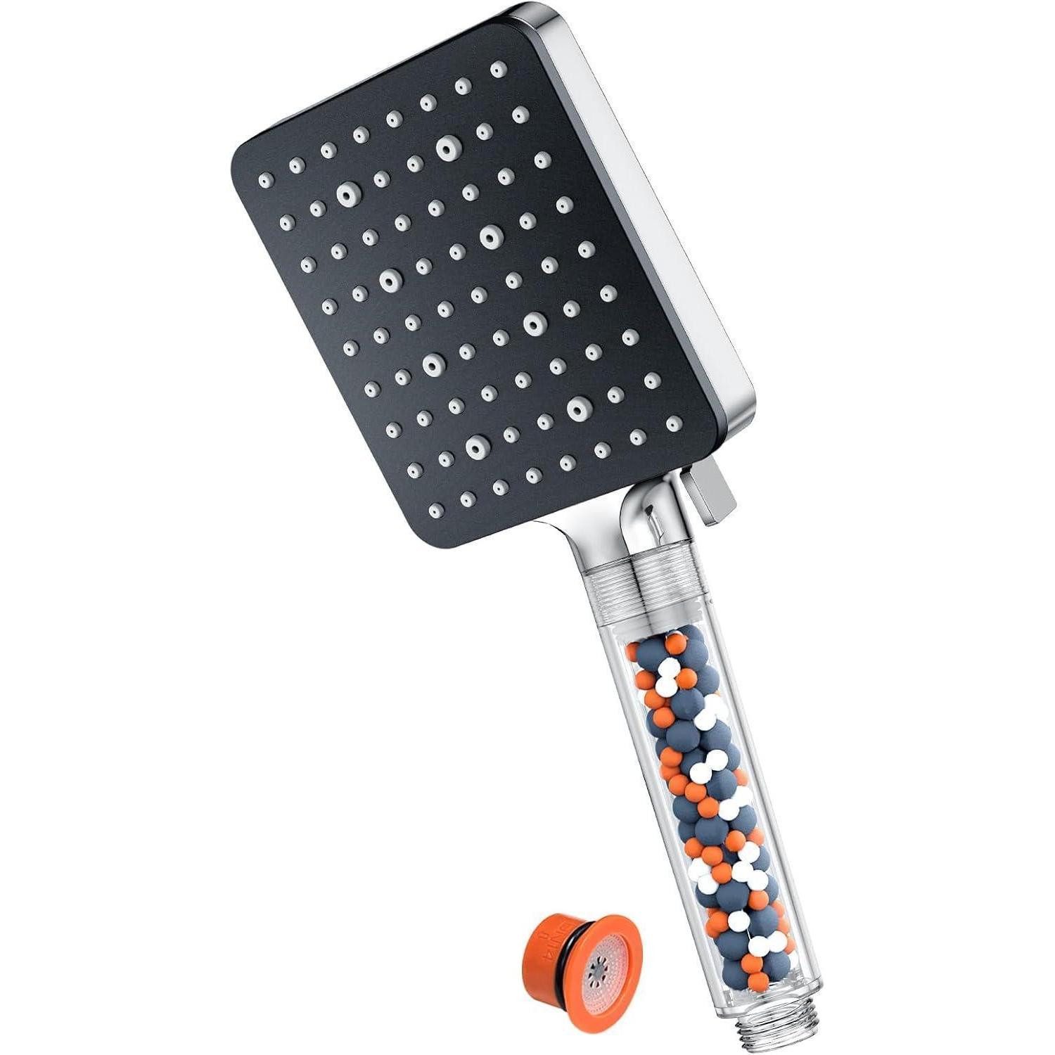 Handbrause Duschkopf mit Kalkfilter 6 Strahlarten Handbrause 115x100mm Chrom