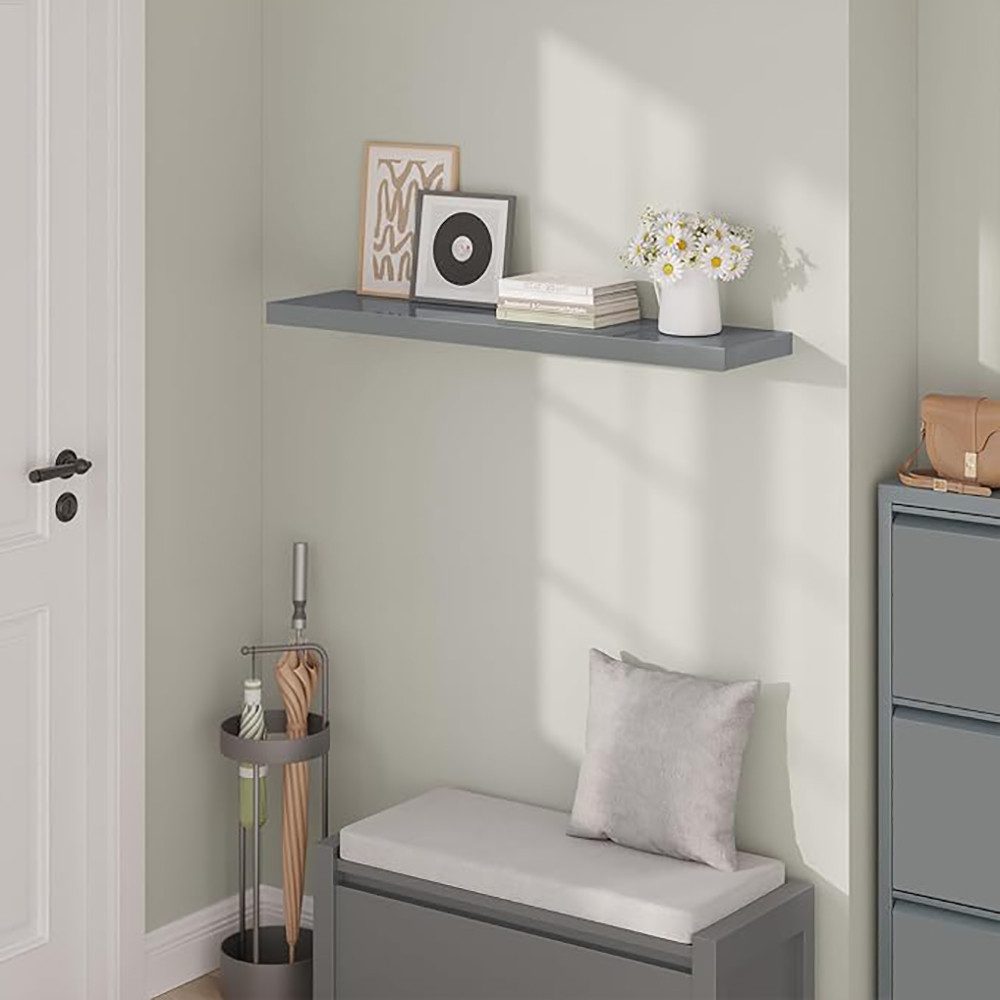 Woltu Wandregal, 1-tlg., hochglänzend Wandboard Schweberegal CD DVD Regal