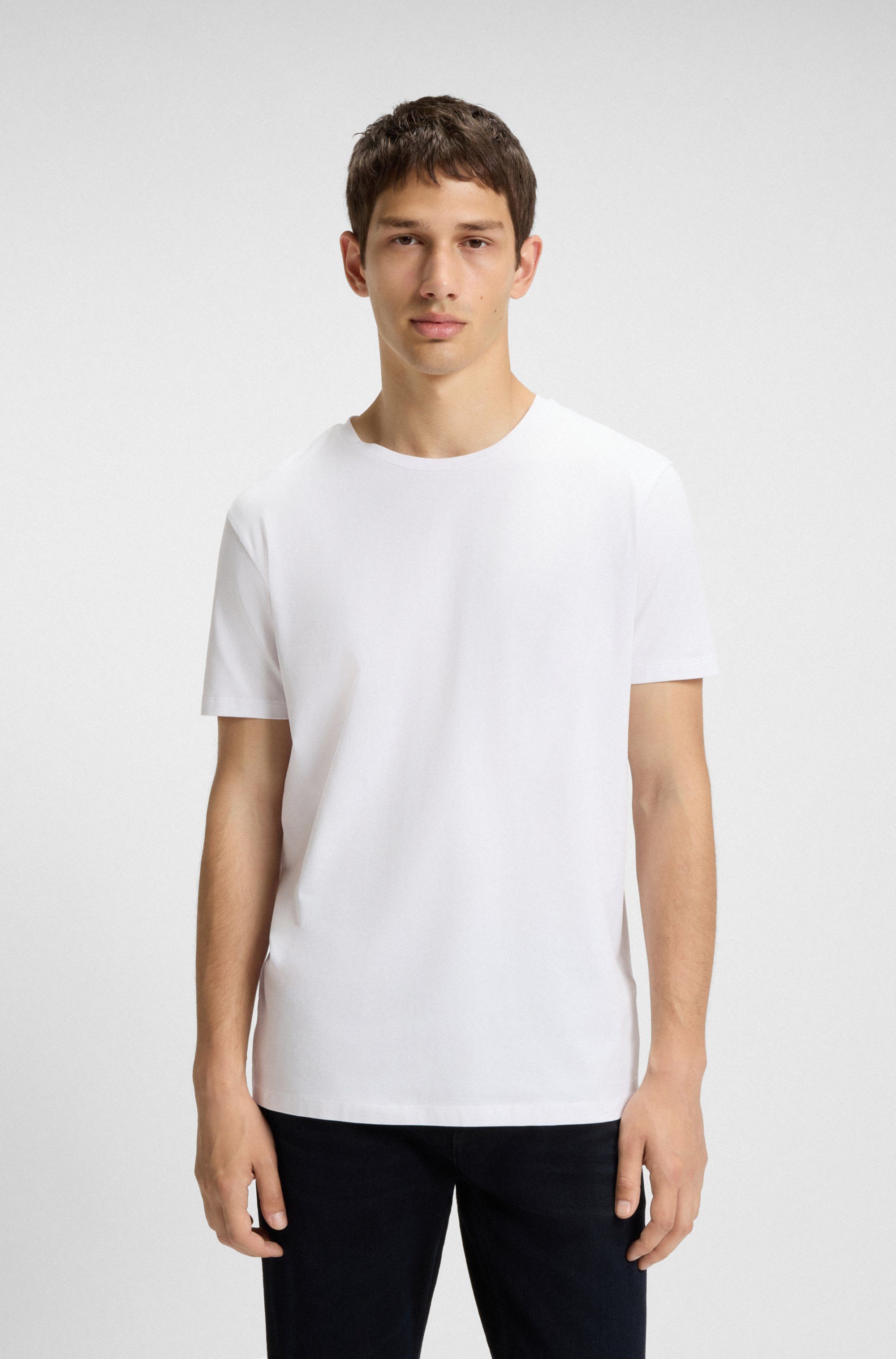 HUGO T-Shirt HUGO-Round (Packung, 2er) Rundhalsausschnitt, Slim-Fit, HUGO Logo-Druck