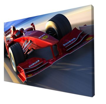 wandmotiv24 Leinwandbild Ferrari in Action, Fahrzeuge (1 St), Wandbild, Wanddeko, Leinwandbilder in versch. Größen