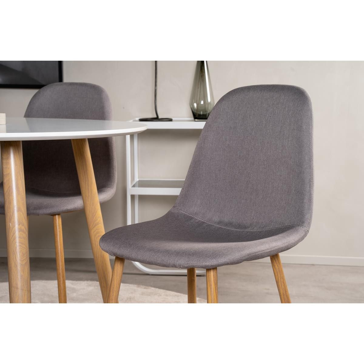 BOURGH Esstisch PLAZA Esszimmertisch Ø100x75cm - Runder Esstisch weiß/natur, Esstisch in modernem Design – Bild 3 von 5