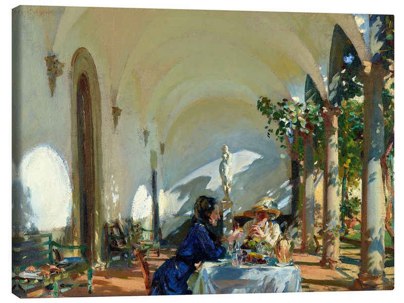 Posterlounge Leinwandbild John Singer Sargent, Frühstück in der Loggia, Mediterran Malerei