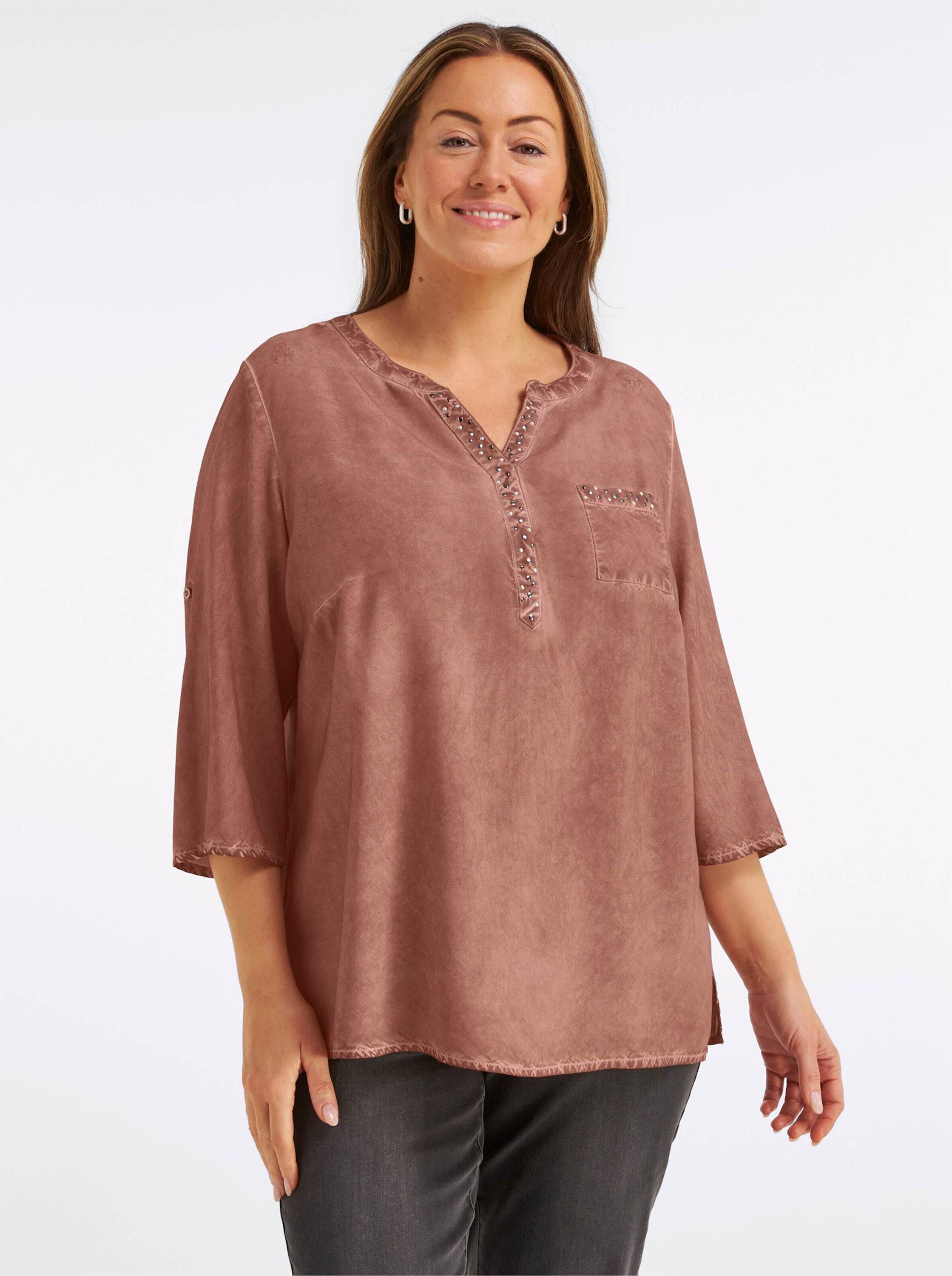 Sieh an! Klassische Bluse Tunika 3/4-Arm