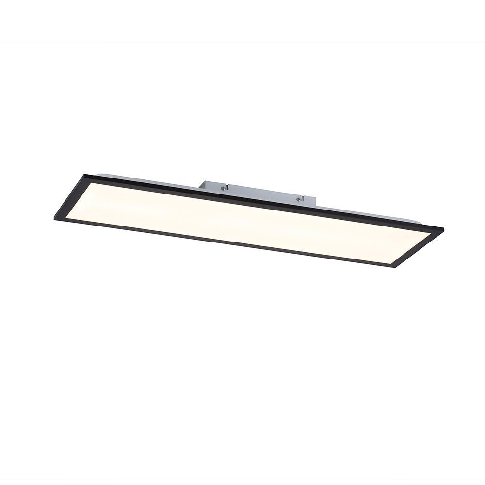 SellTec LED Deckenleuchte LED Deckenleuchte rechteckig sparsam warmweiß, 1xLED-Board/14W/3000K, Flat, Lichtfarbe, warmweiße Lichtfarbe 80x25cm, schwarz warmweiße Panel