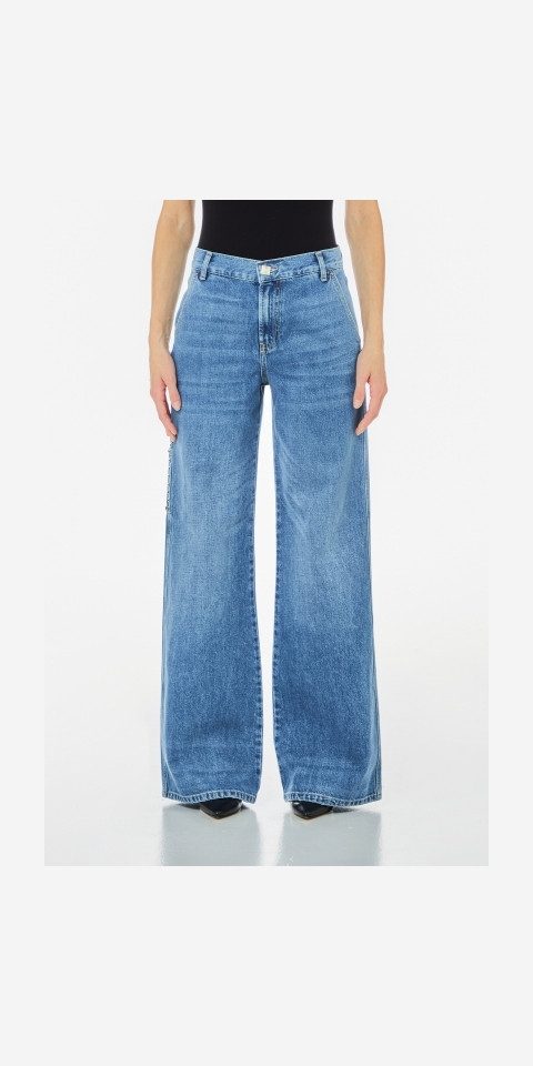 Liu Jo Weite Jeans - Jeans - Damenjeans - Weite Jeans mit Nieten - PANTS