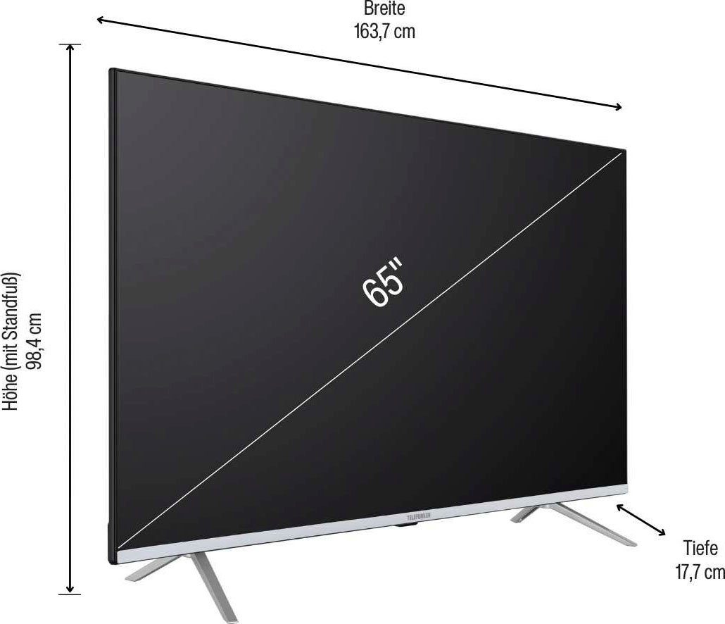 4K LED-Fernseher Telefunken D65V850M5CWHI Ultra (164 Zoll, Smart-TV) cm/65 HD,