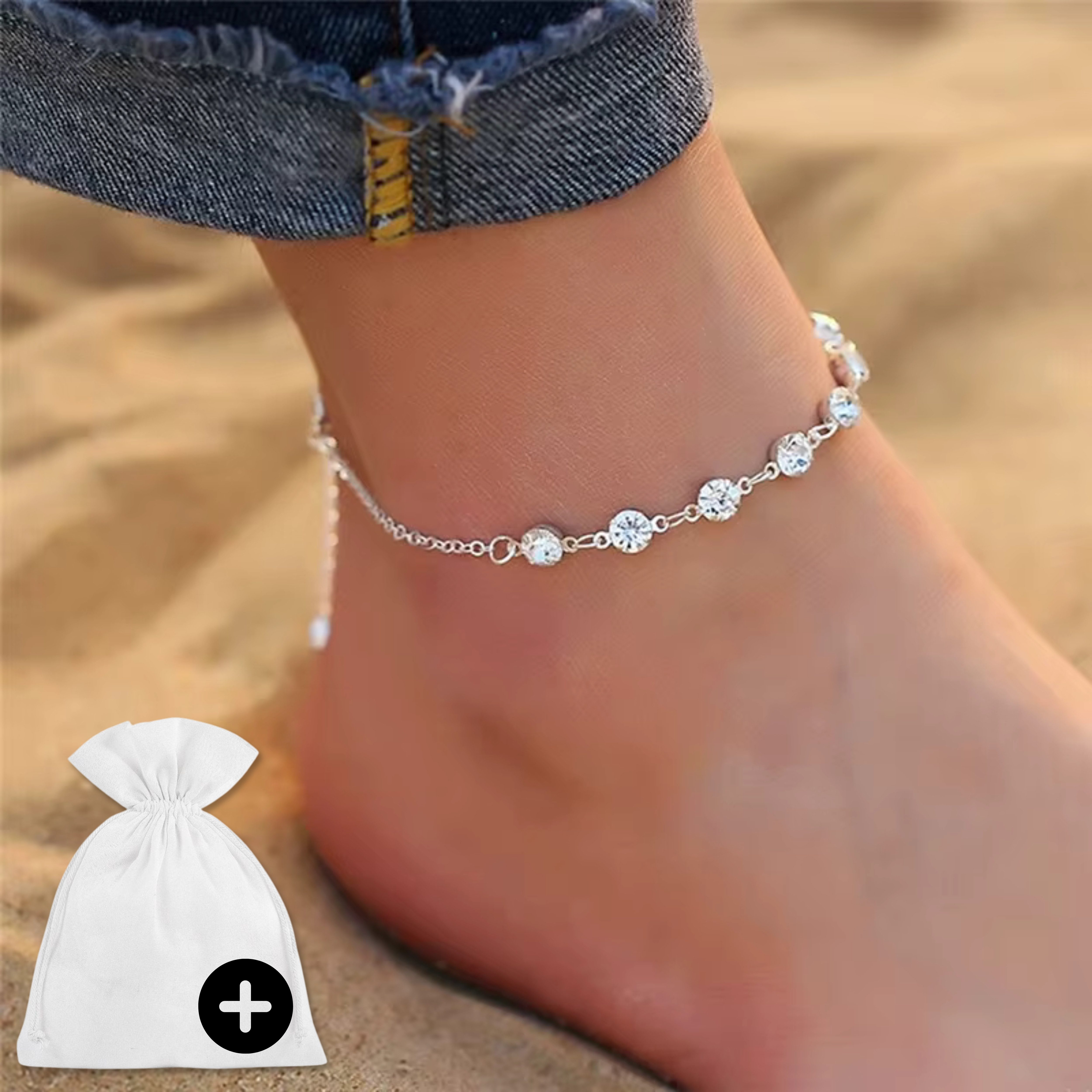 Felino Fußkette Damen Diamanten Silber Strand günstig online kaufen