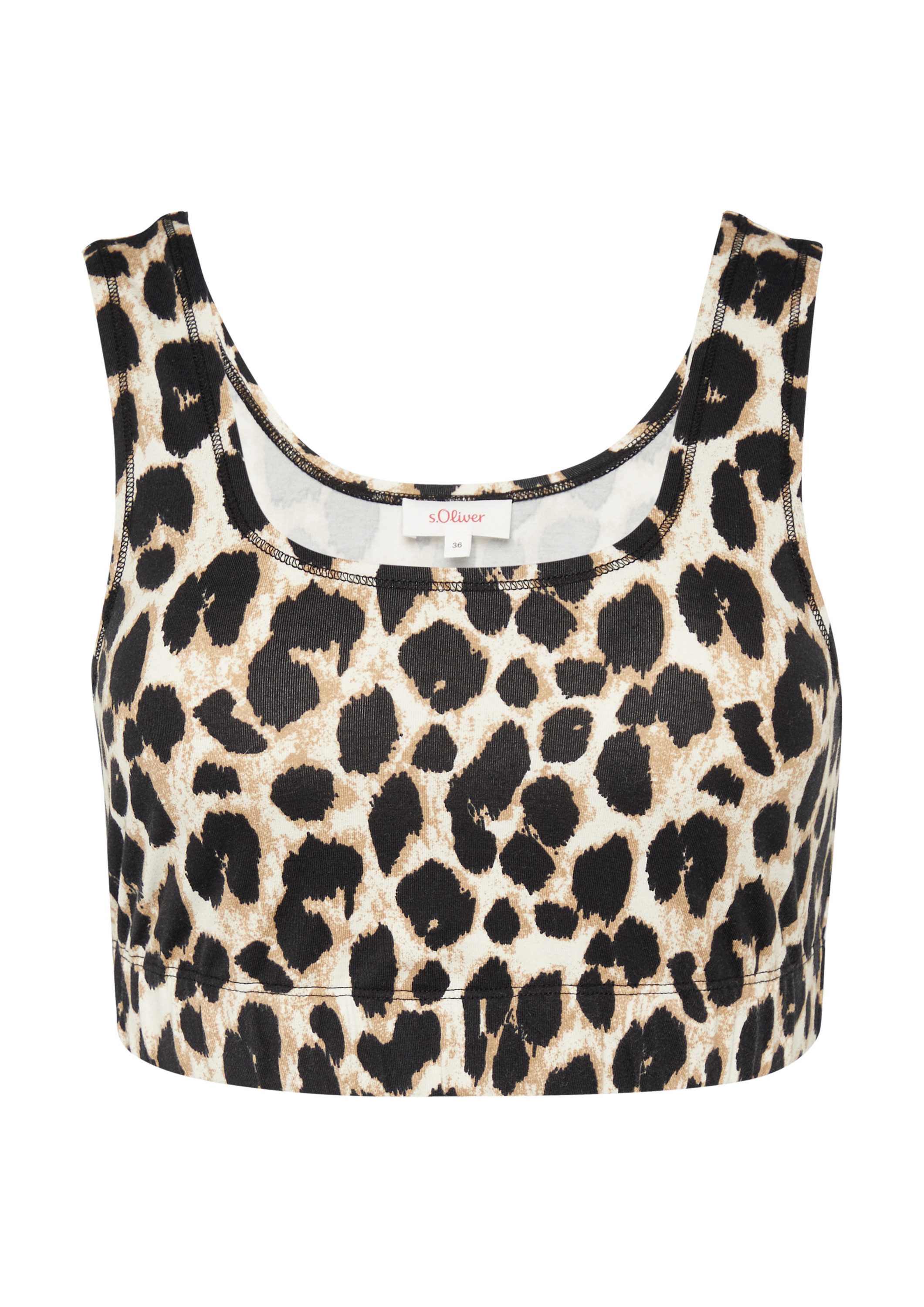 s.Oliver Muscleshirt T-Shirt Bustier Bustier mit Leo-Print günstig online kaufen