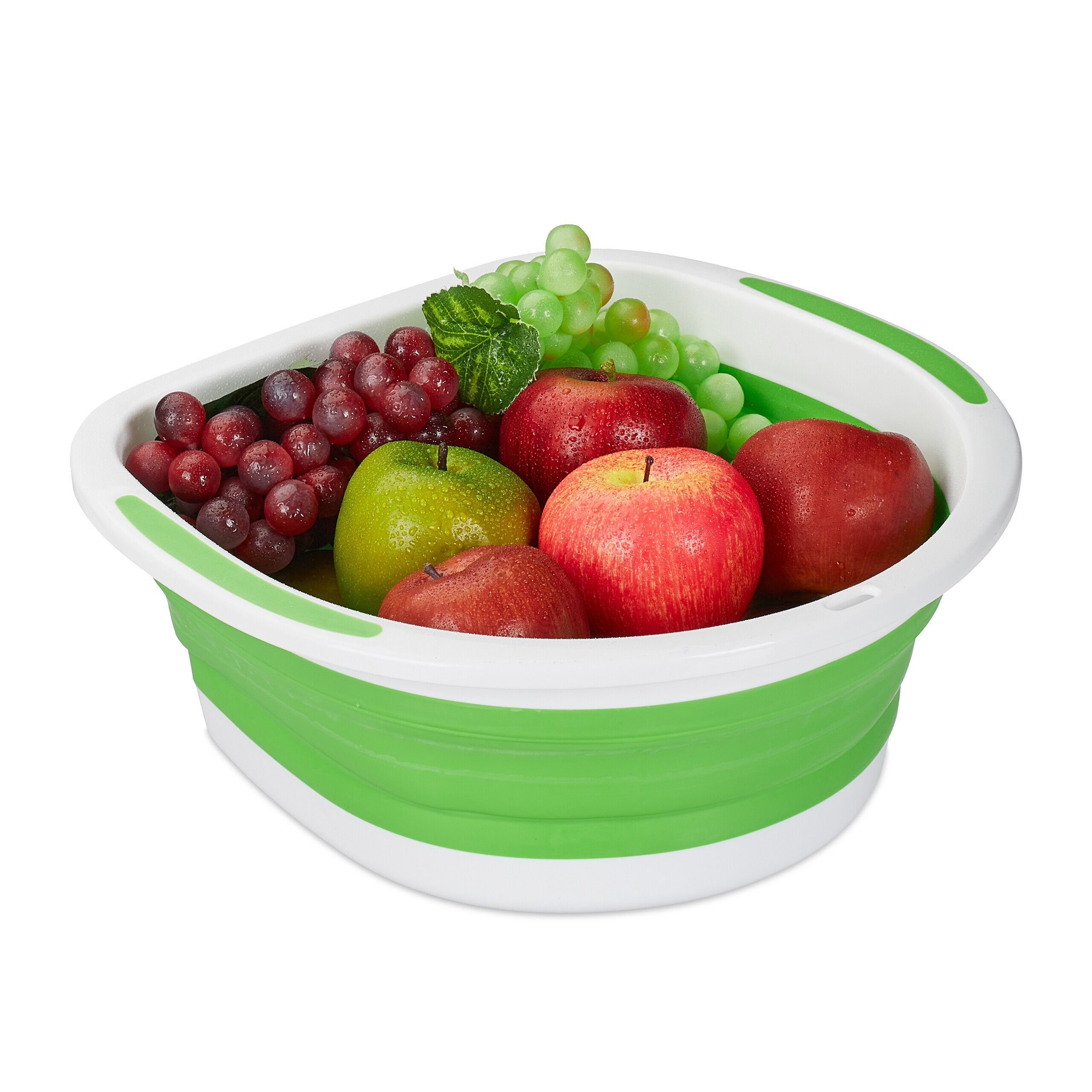 relaxdays Küchensieb Faltbares Kunststoff, Weiß Grün Grün Sieb