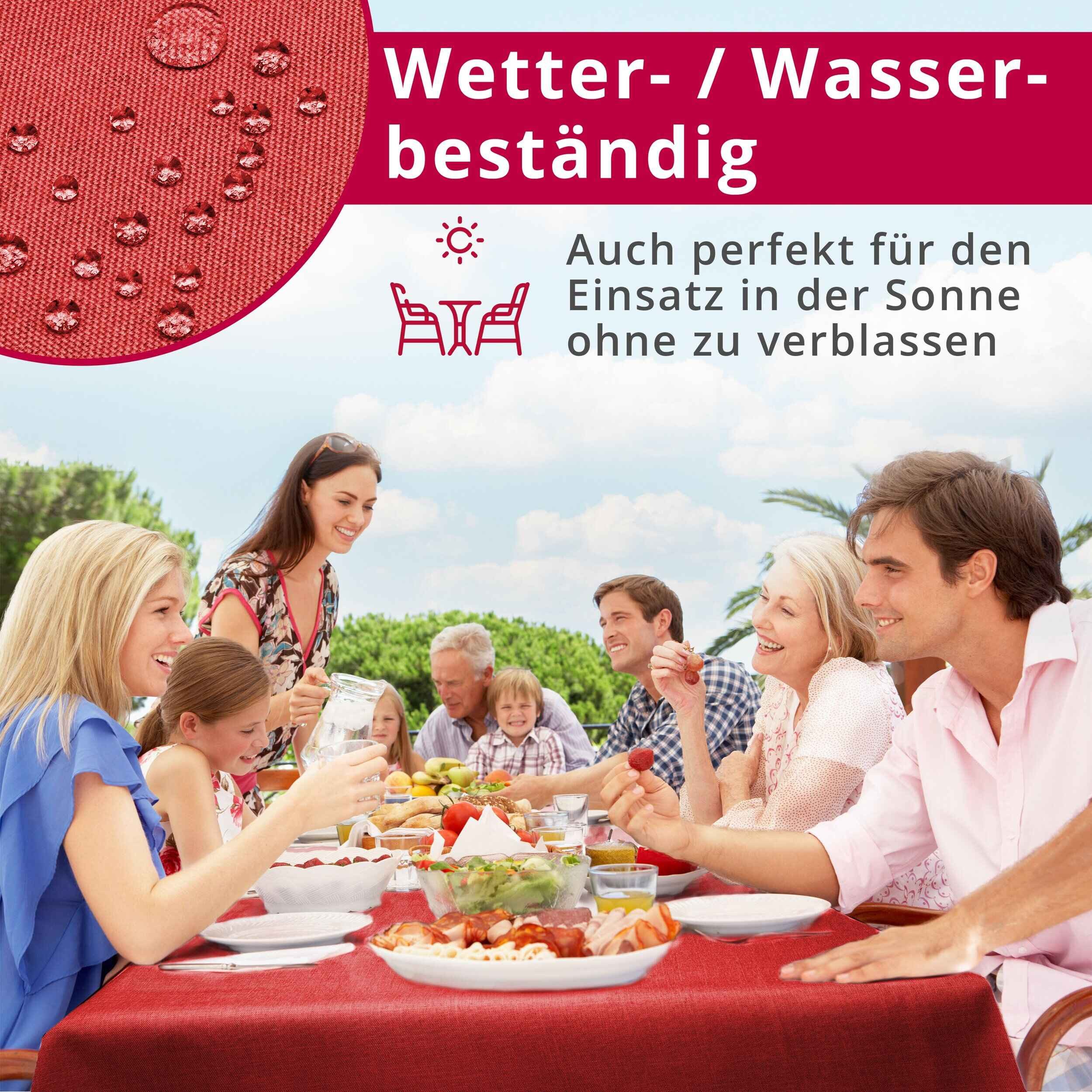DecoHomeTextil Heimtextilmanufaktur Tischdecke Leinen Optik Tischdecke Tischtuch Abwaschbar Wasserabweisend – Bild 5 von 5