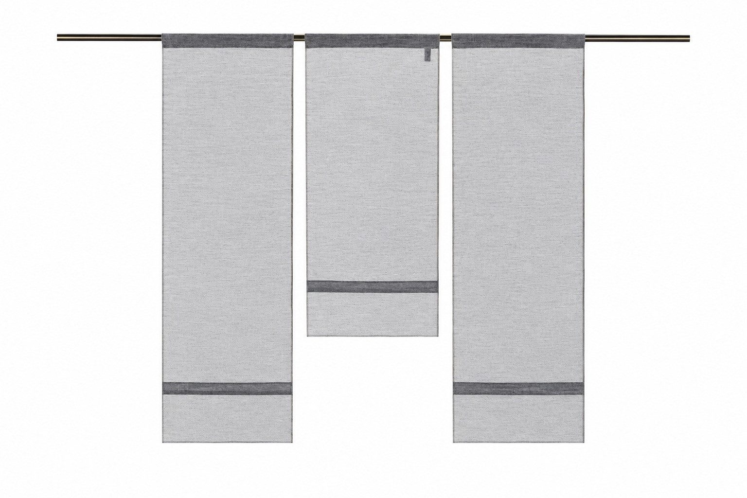 Clever-Kauf-24 Scheibengardine 3-teiliges Mini-Flächenvorhang-Set in grau, 4015-11 (3 St), Scheibengardine