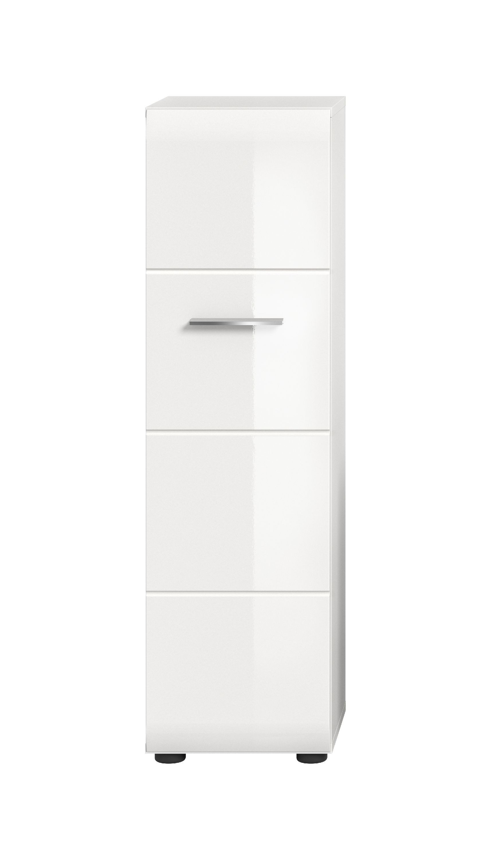 xonox.home Stauraumschrank weiß Nachbildung Melamin beschichtet modern 30x106x30 cm – Bild 2 von 5