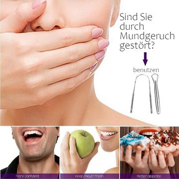 COOL-i ® Zungenreinigeraufsatz, Edelstahl-Zungenreiniger, 3er Pack, Wiederverwendbar