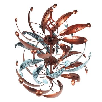 Lemodo Windspiel Windrad "Colourful Tulip", 221 cm hoch, mit 3 gegenläufigen Rotoren
