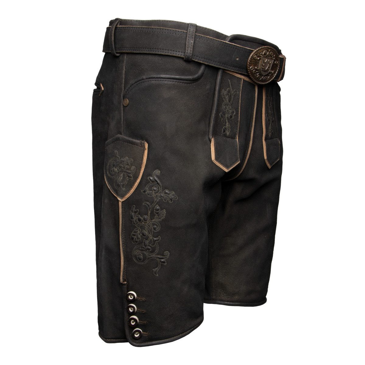 Krüger Trachtenlederhose Caelius Herren (1-tlg) Trachtenlederhose, Trachtenhose, Bayerische Lederhose, Oktoberfest