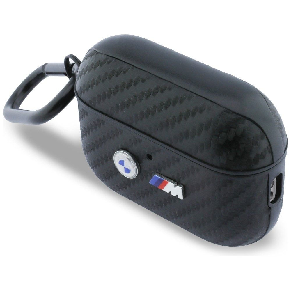 BMW Kopfhörer-Schutzhülle Case AirPods Pro 3 BMW Carbon-Optik schwarz Logo Metall mit Karabiner