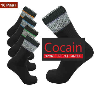 Cocain underwear Sportsocken Tennissocken weiss oder schwarz Herren & Damen (Spar-Set, 10-Paar) Klimaregulierend