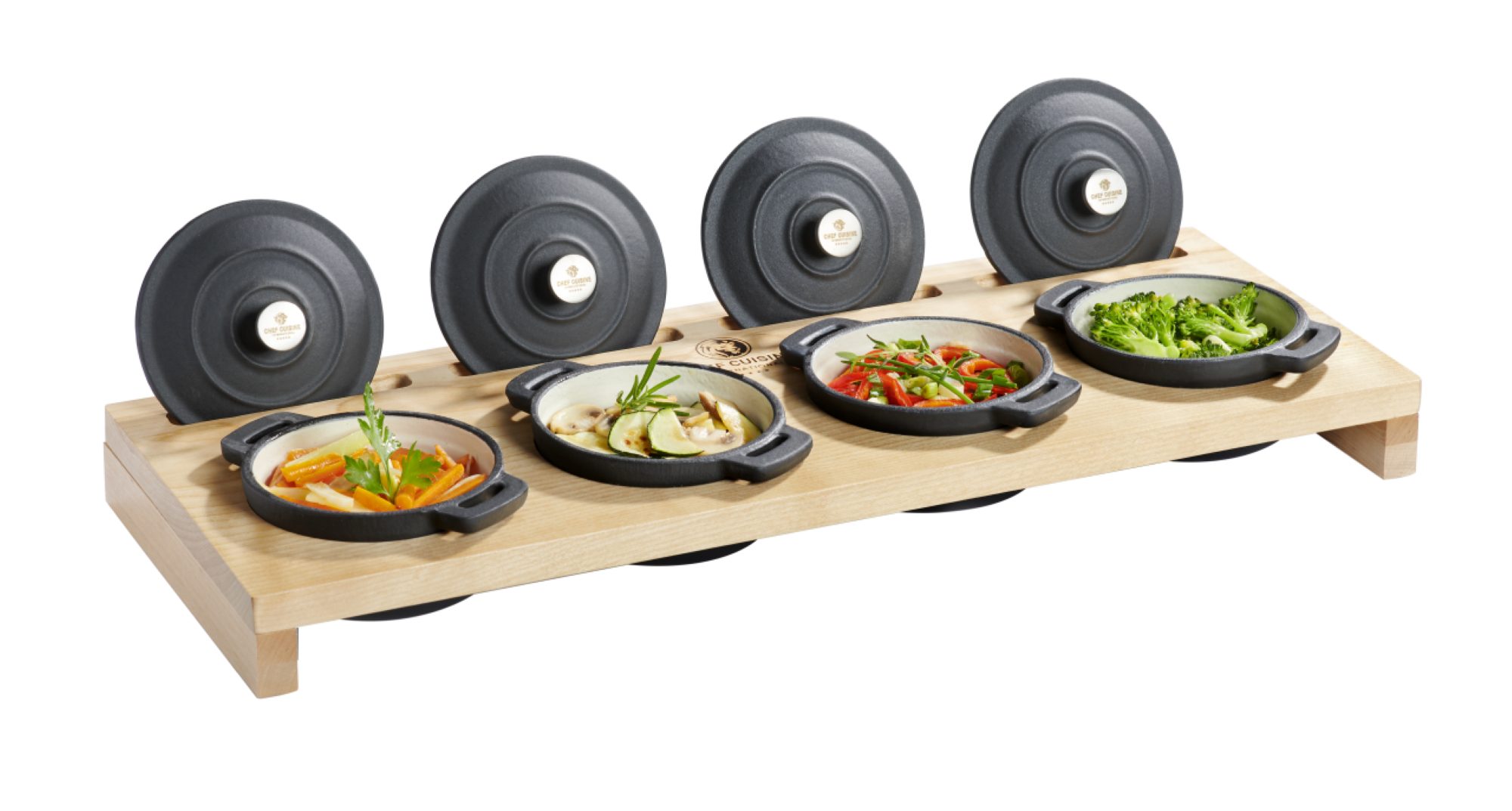 CHEF CUISINE International Servierständer Holzbar für Mini-Cocottes
