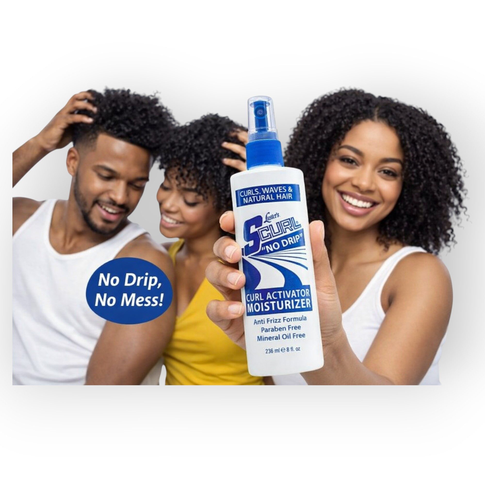 Luster´s Lockenspray S-Curl No Drip Activator Feuchtigkeitsspendende Lockenlotion, Packung, Sprühflasche, Lockenaktivierung und Definition