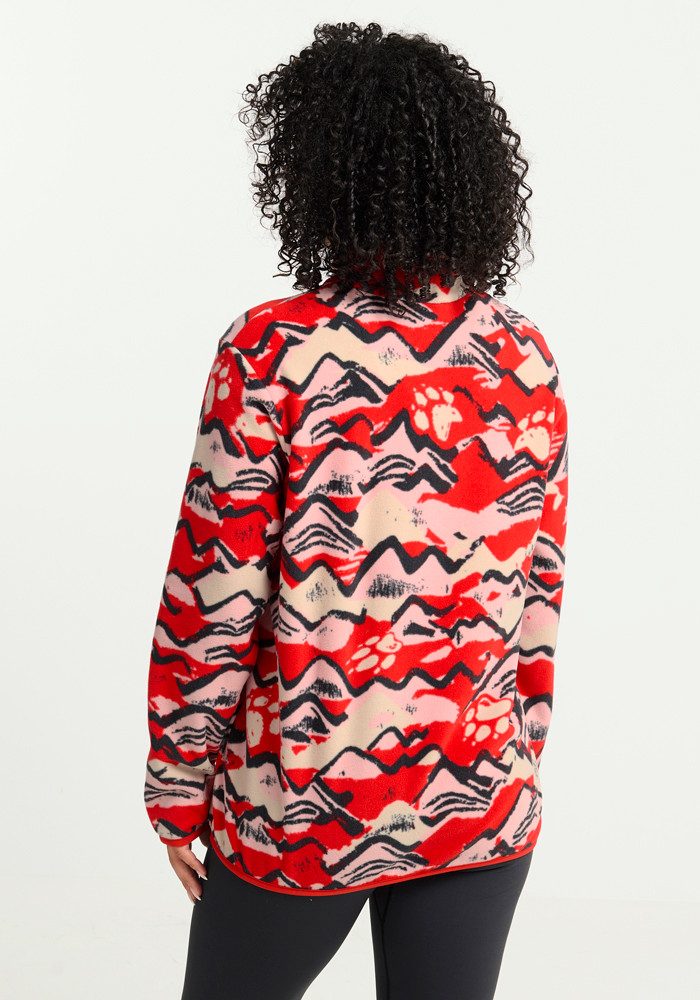 Jack Wolfskin Strickfleece-Pullover PAW ERA 100 PRINT HZ W aus Strickfleece, mit halbem Reißverschluss, mit Rundhalsausschnitt