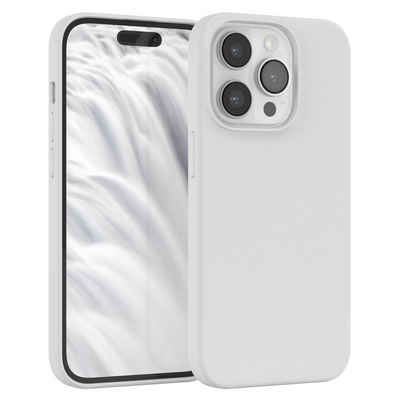 EAZY CASE Handyhülle Premium Silikon Case für Apple iPhone 14 Pro 6,1 Zoll, Silikon Schutzhülle mit Kameraschutz kratzfest Handy Softcase Weiß