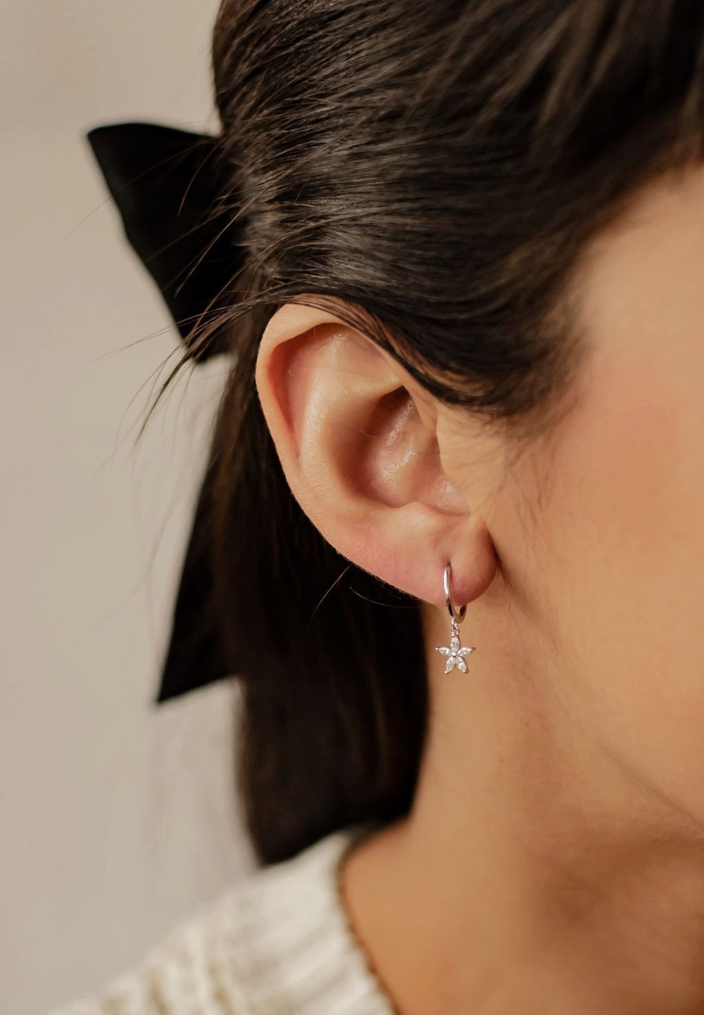 Hey Happiness Paar Creolen Blume 18K Roségold vergoldet, Silber 925 Ohrring günstig online kaufen