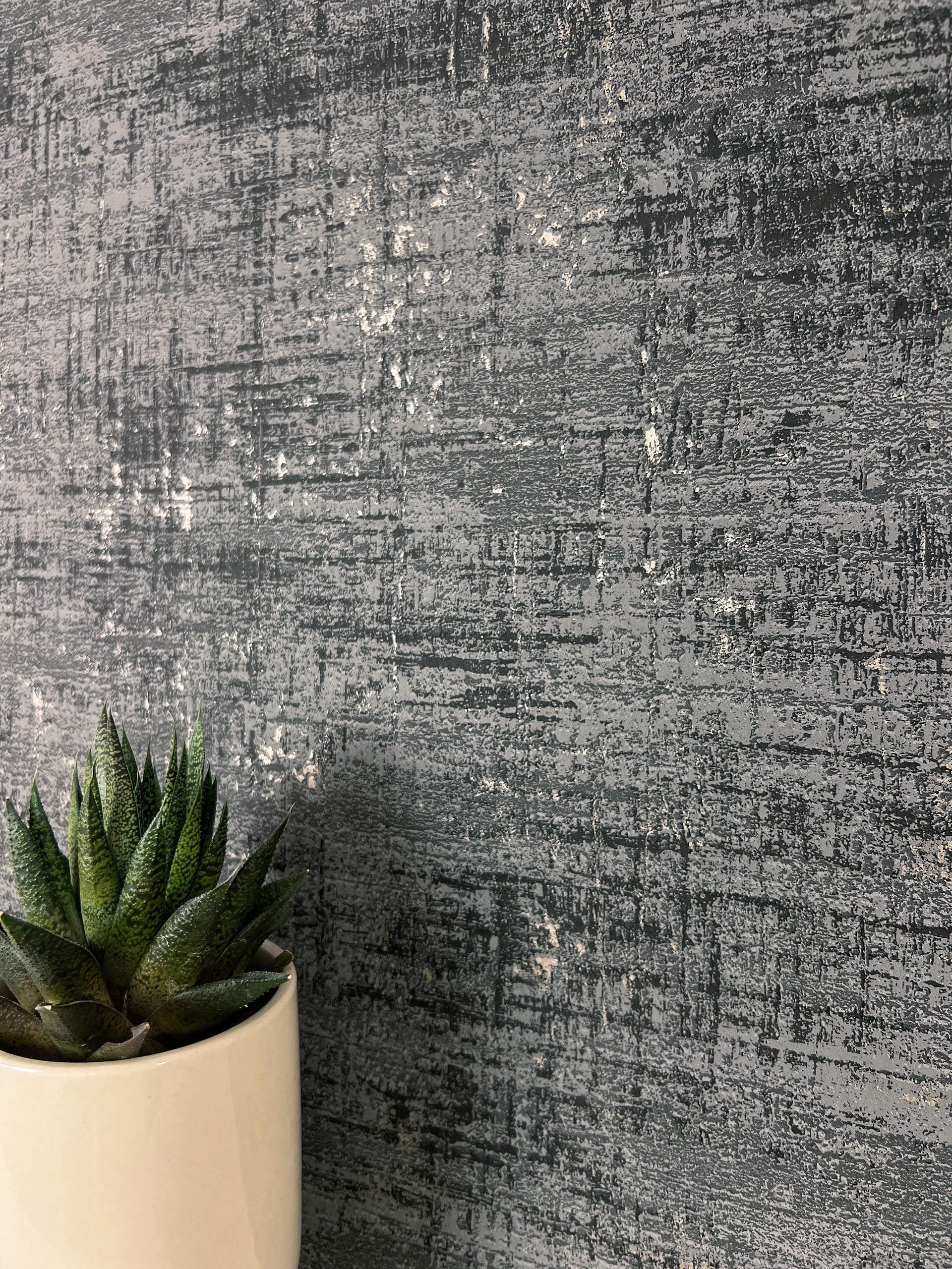 Newroom Vliestapete, Schwarz Tapete Modern Used-Look günstig online kaufen