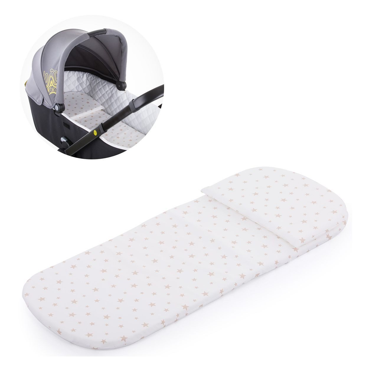 Chipolino Kinderwagen-Sitzauflage VVMAT0210, (2-tlg), Fleecefutter, Reißverschluss, wasserfest, Kopfkissen inklusive von Chipolino